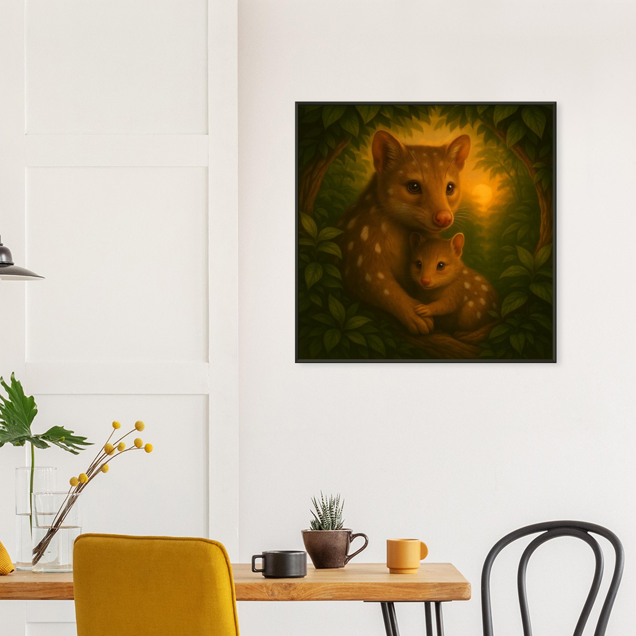 classic semi glossy paper metal framed poster quoll mum and joey 545d9b6e-f5de-4d1d-a9ad-b673636faedc