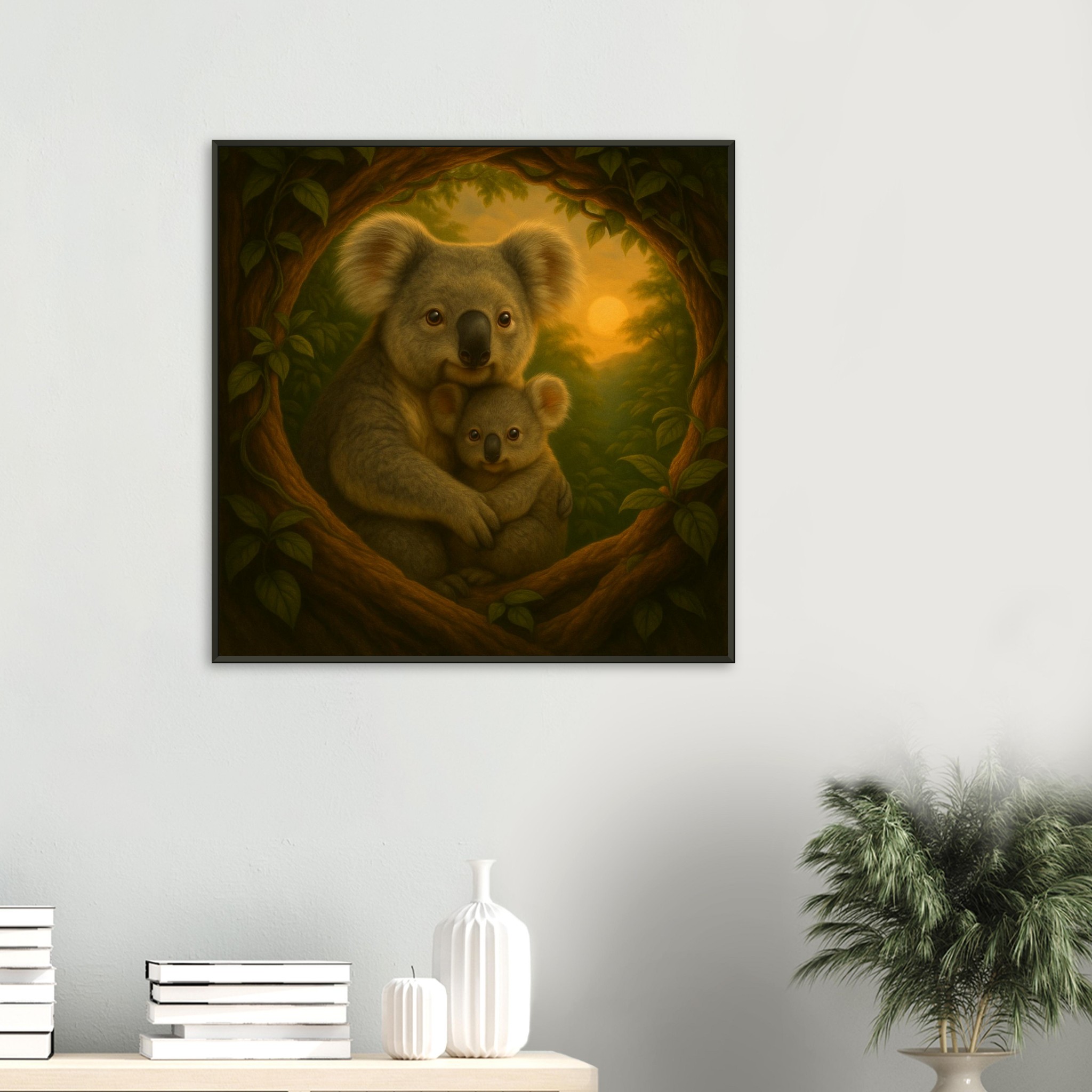 classic semi glossy paper metal framed poster koala mum and joey 54763c70-7a3f-41fa-a471-c96198465f02