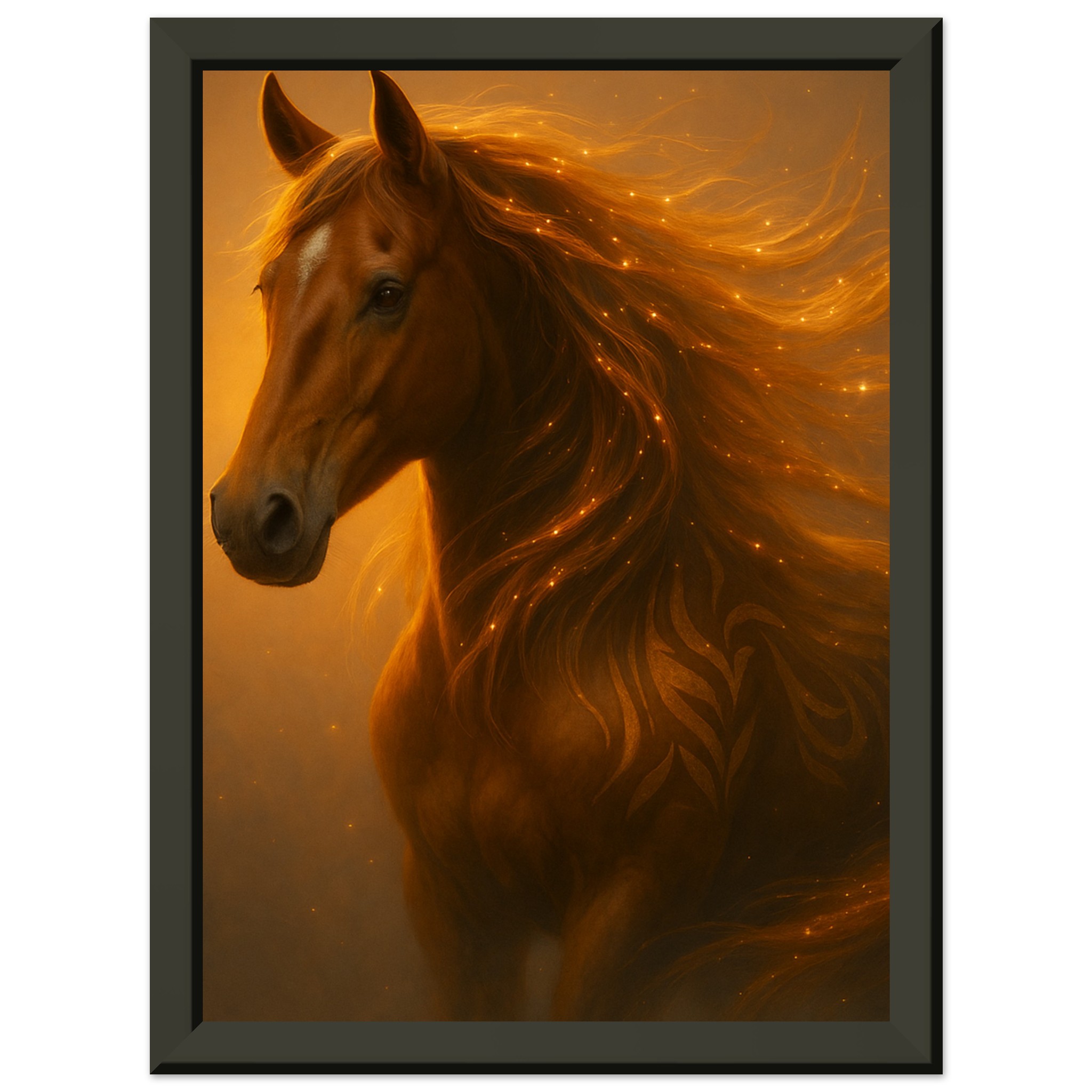 classic semi glossy paper metal framed poster golden horse 54f9d94e-a4fa-4abd-af70-d8fcb49bd1c3