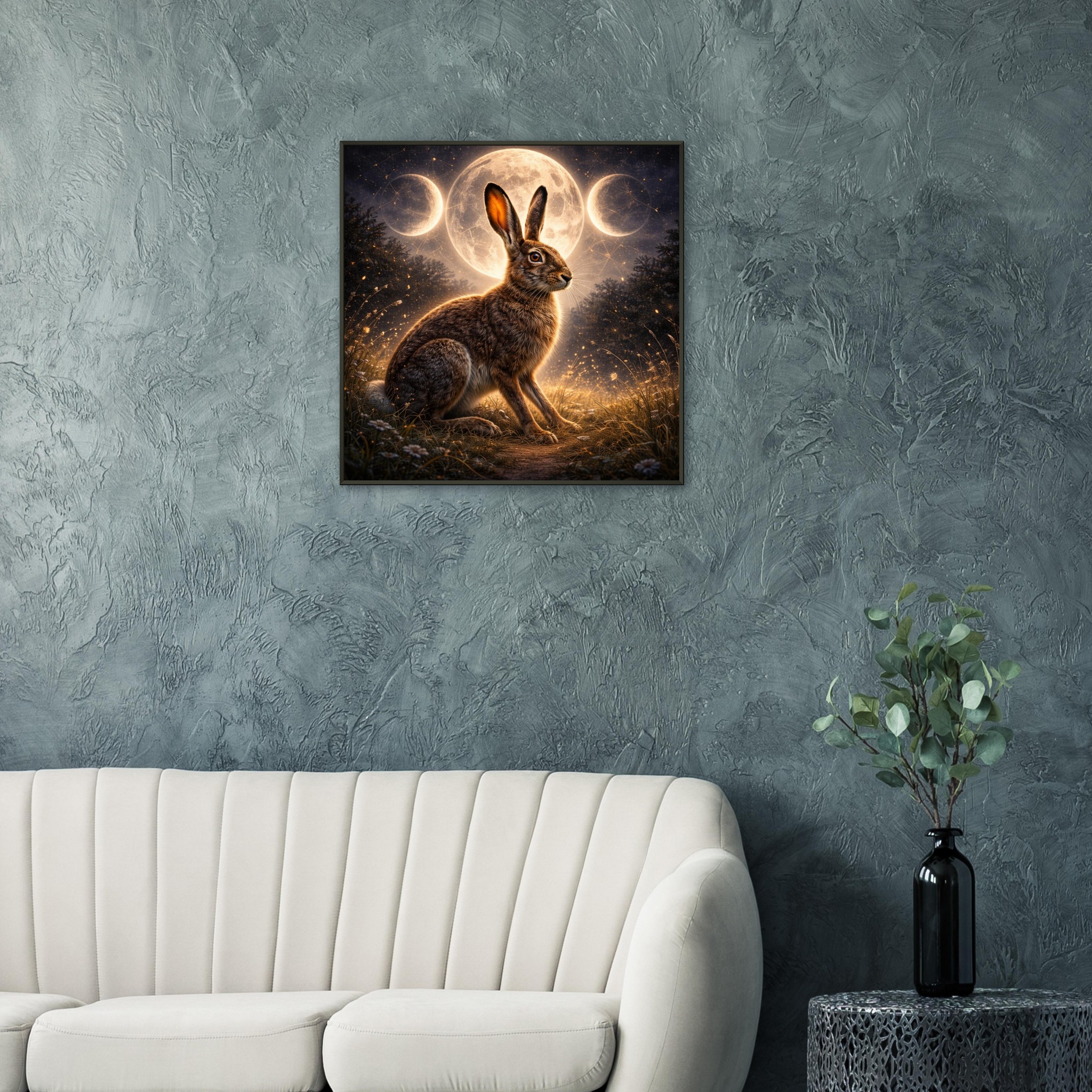 classic semi glossy paper metal framed poster moonlit hare 56e37154-0b14-415c-9600-e72c8d4901b4