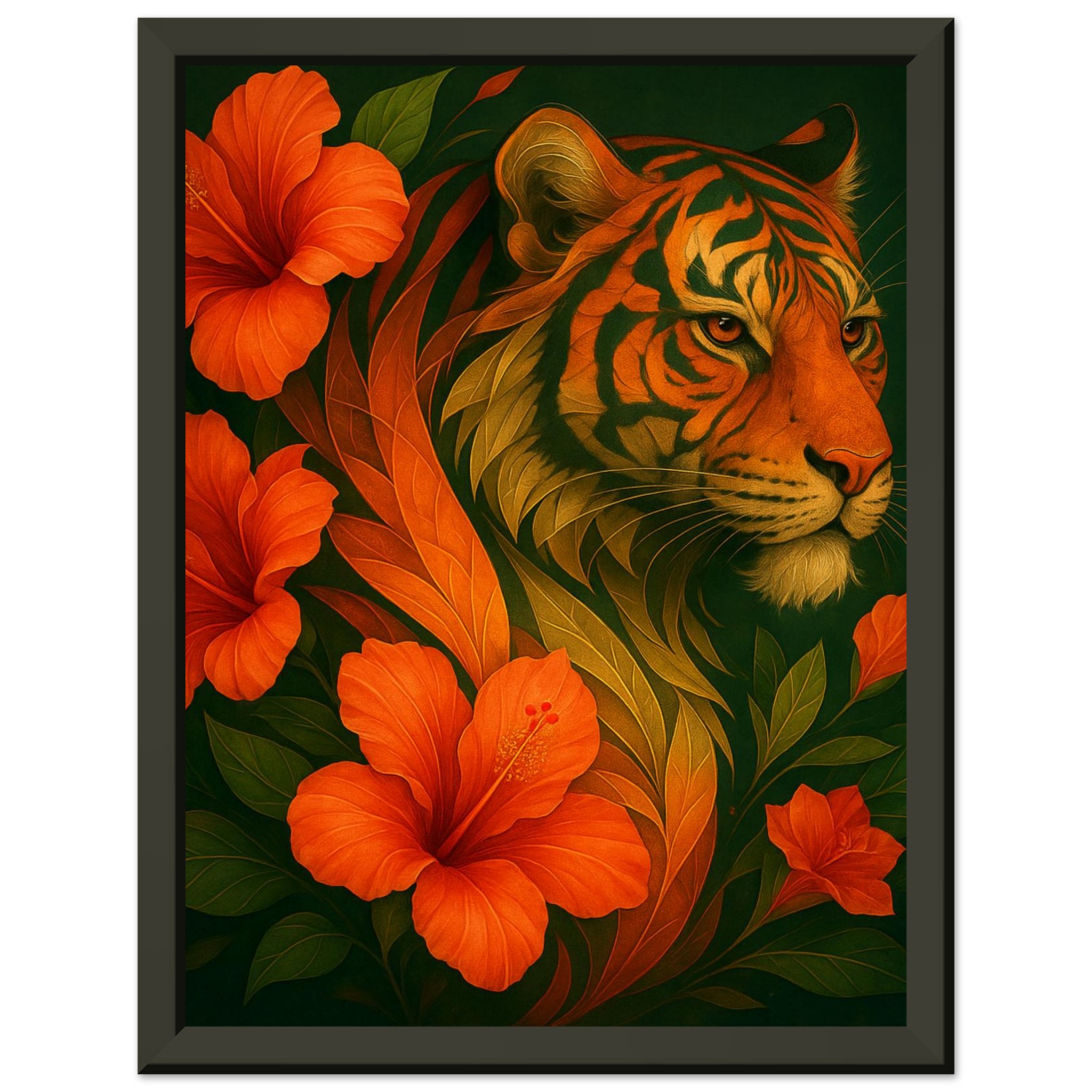classic semi glossy paper metal framed poster, tiger 583957bc-e8d7-413f-8210-5d7fa9f45c51
