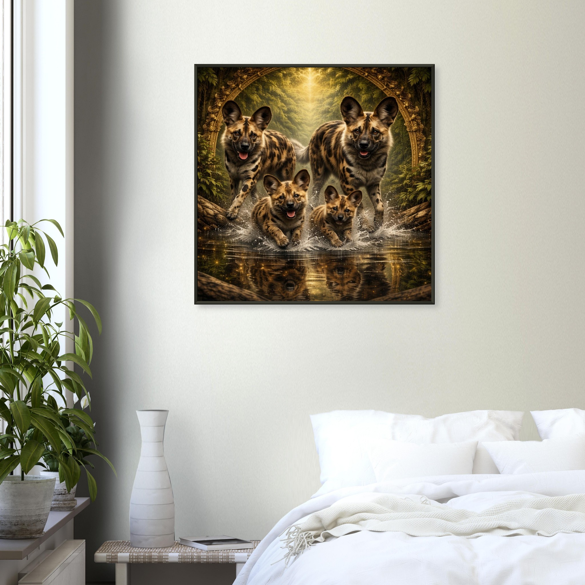 classic semi glossy paper metal framed poster wild dog family 5b4fc247-a508-416d-829f-ba4d32dea94e