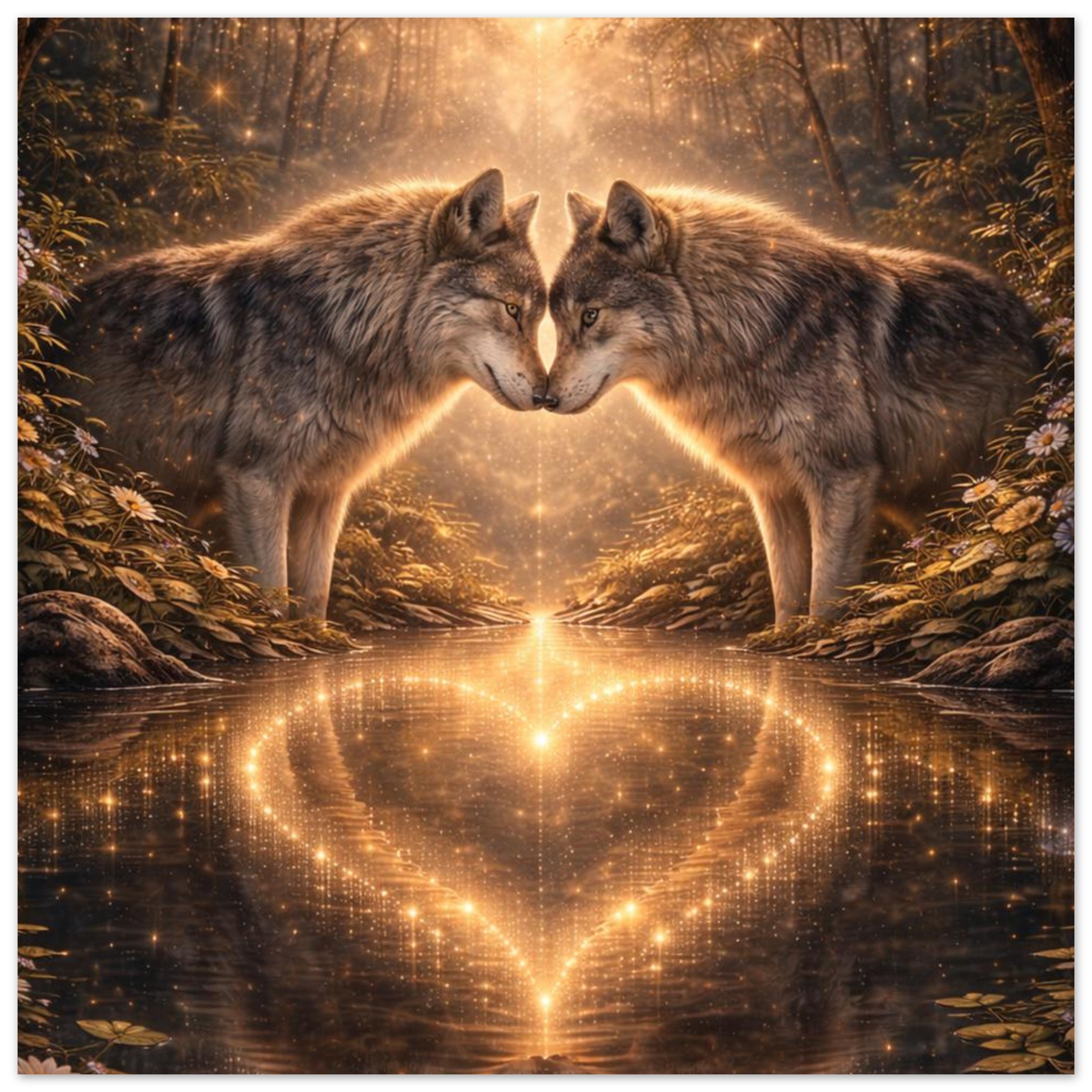classic semi glossy paper poster, wolf couple 5b76a90b-5545-4b59-920a-5a11d5fec3a5