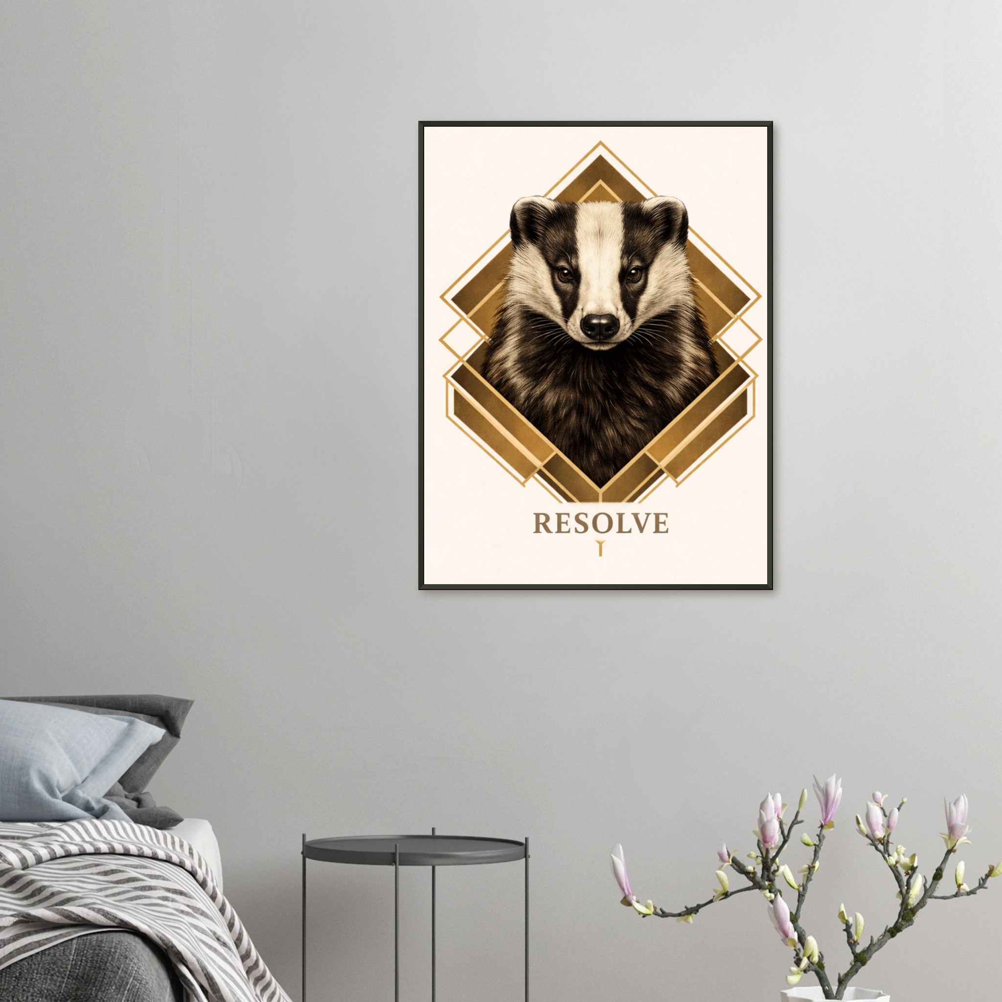 classic semi glossy paper metal framed poster badger wall art 5b86a327-8c31-48f6-8448-8fbb2522e4b0