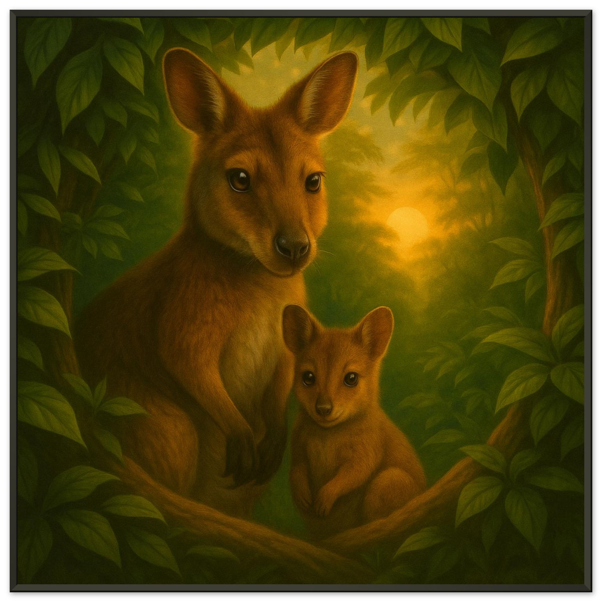 classic semi glossy paper metal framed poster wallaby mum and joey 5c1b5f2c-2883-4bfb-b4f4-ca553eedbfe5