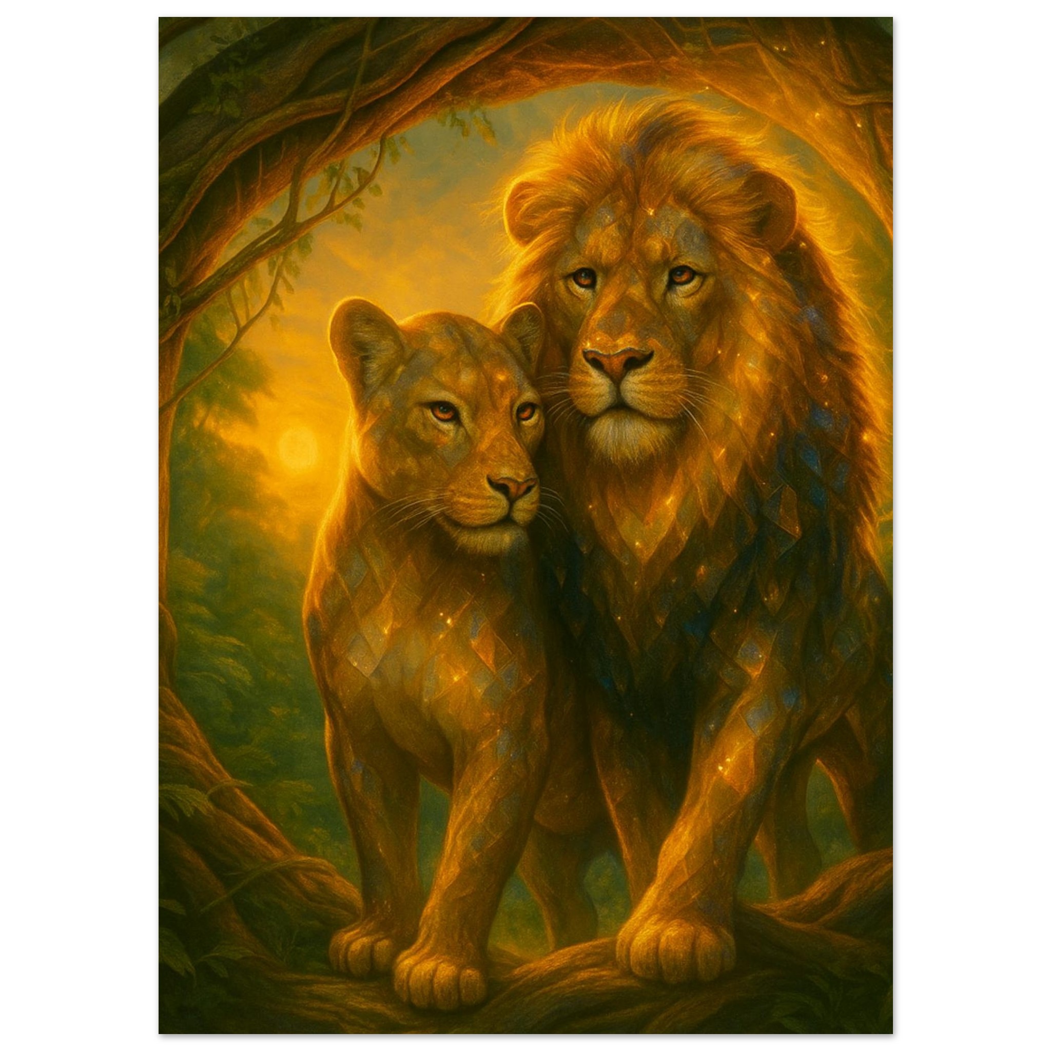 classic semi glossy paper poster, tiger pair 5df326b2-464c-4c81-ae89-f0a7f9f44c88