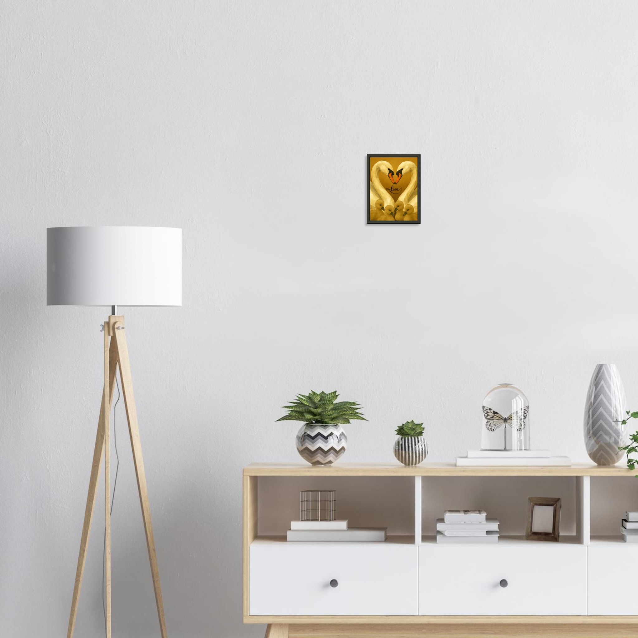 classic semi glossy paper metal framed poster swan family 5e0b657c-3b69-41dd-a10c-7562790ee512