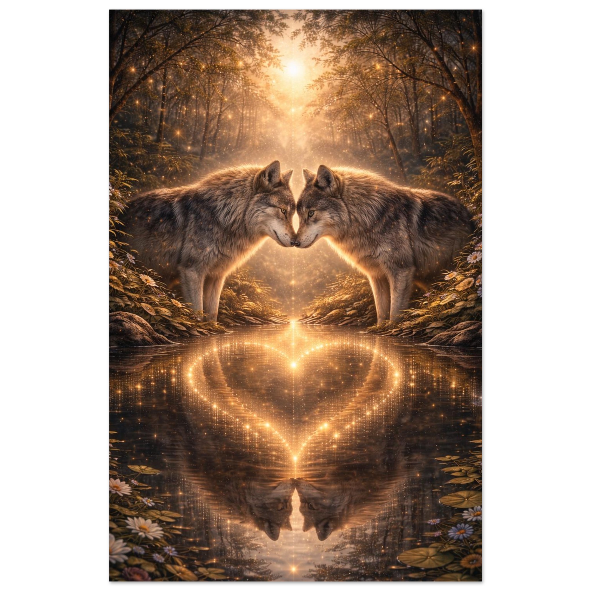 classic semi glossy paper poster, wolf couple 63a4e81d-44db-4957-878f-da4b644d98c7