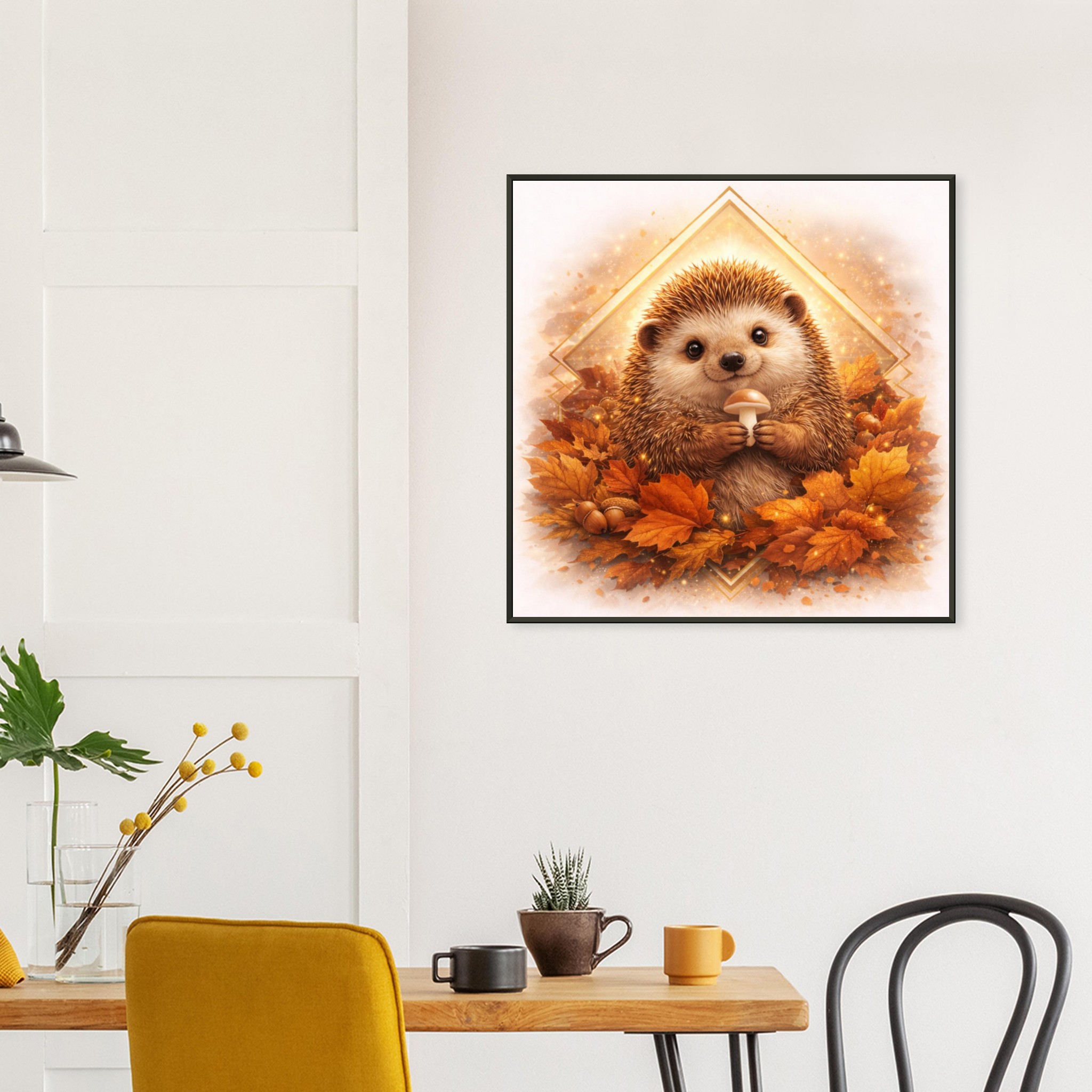 classic semi glossy paper metal framed poster, hedgehog 66557e74-95c7-4a4c-b531-75fe0479adef
