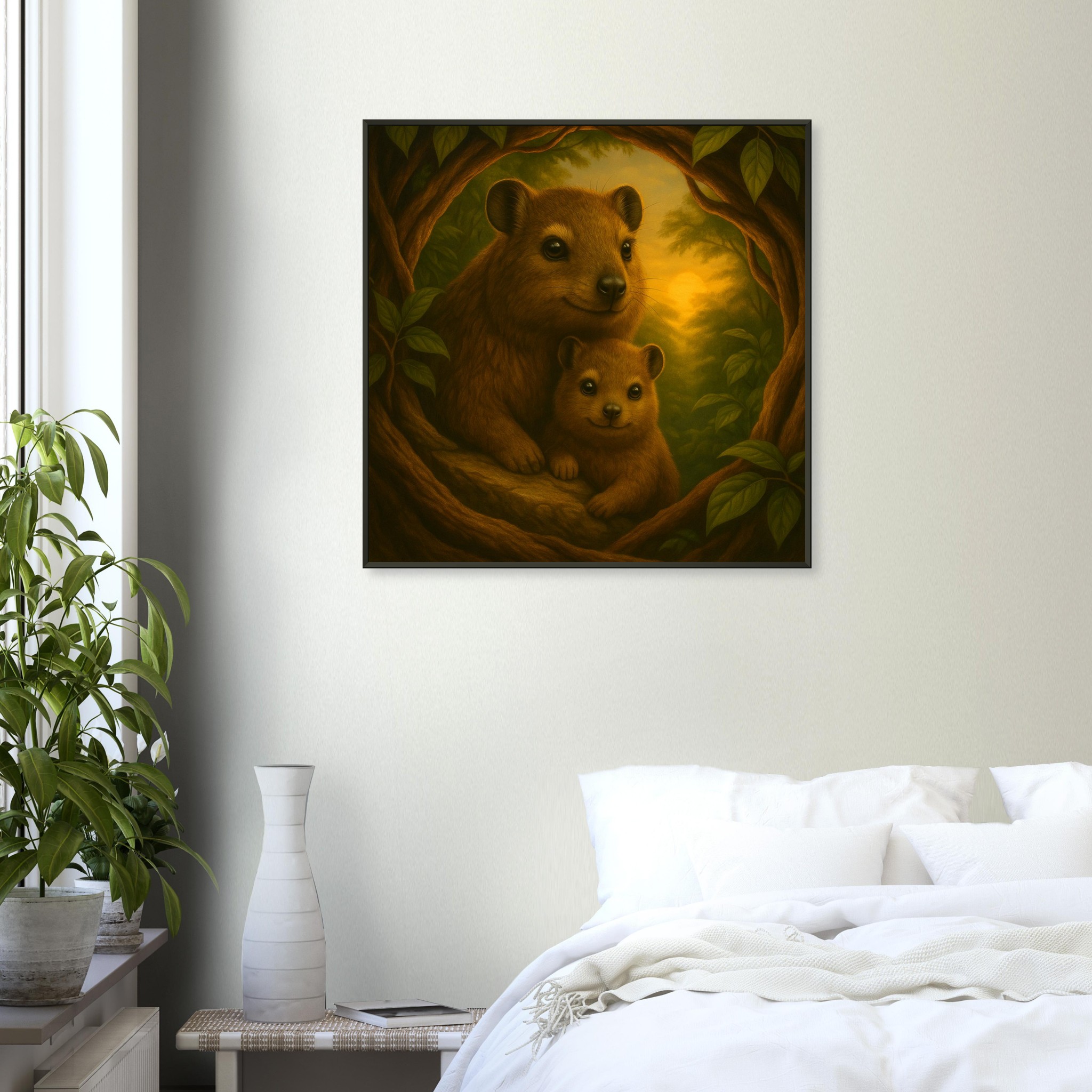 classic semi glossy paper metal framed poster quokka mother and baby 686edb1c-3237-4d01-ad18-b8be7ea43f33