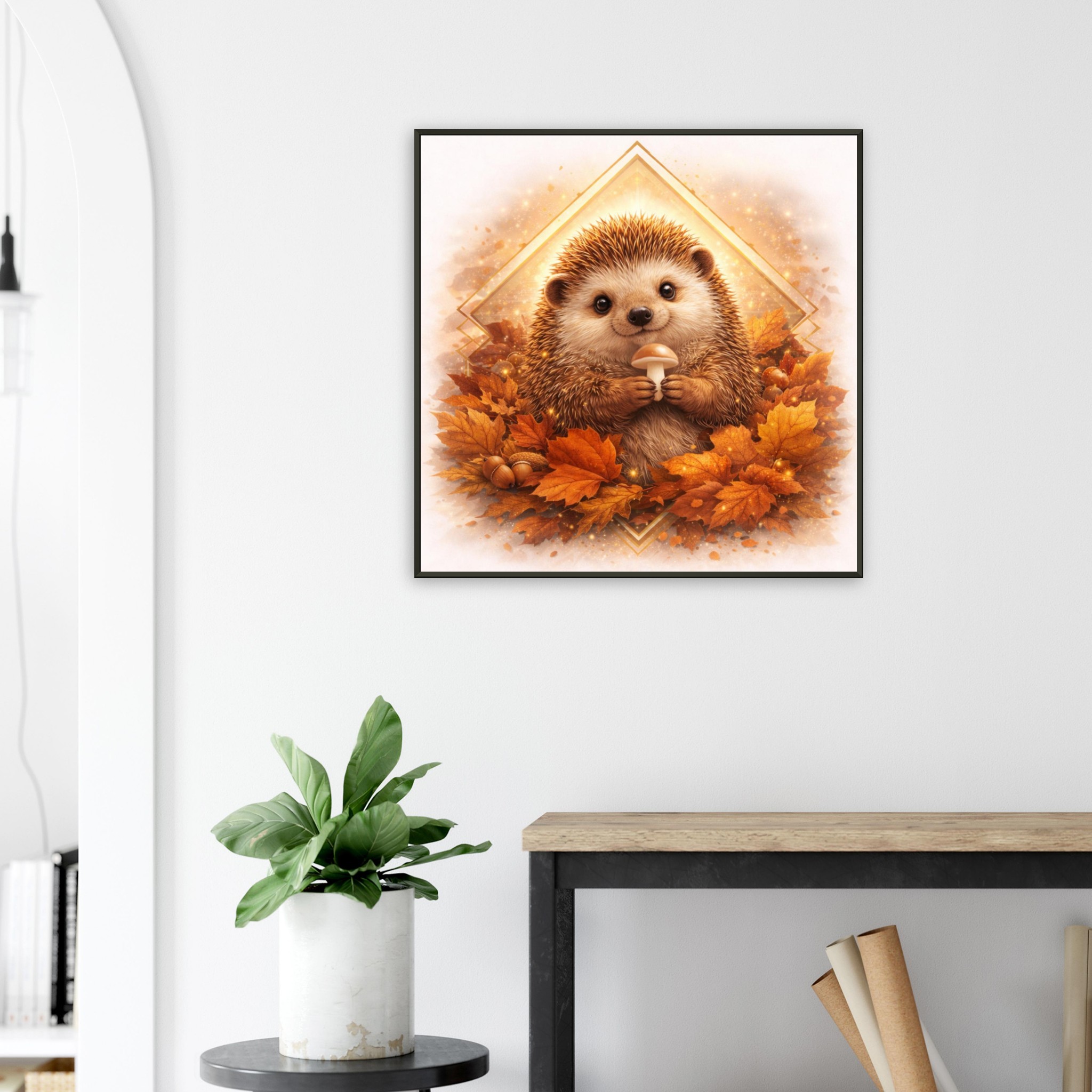 classic semi glossy paper metal framed poster, hedgehog 68a14f03-0c1f-4a95-b331-8c0f8c47d019