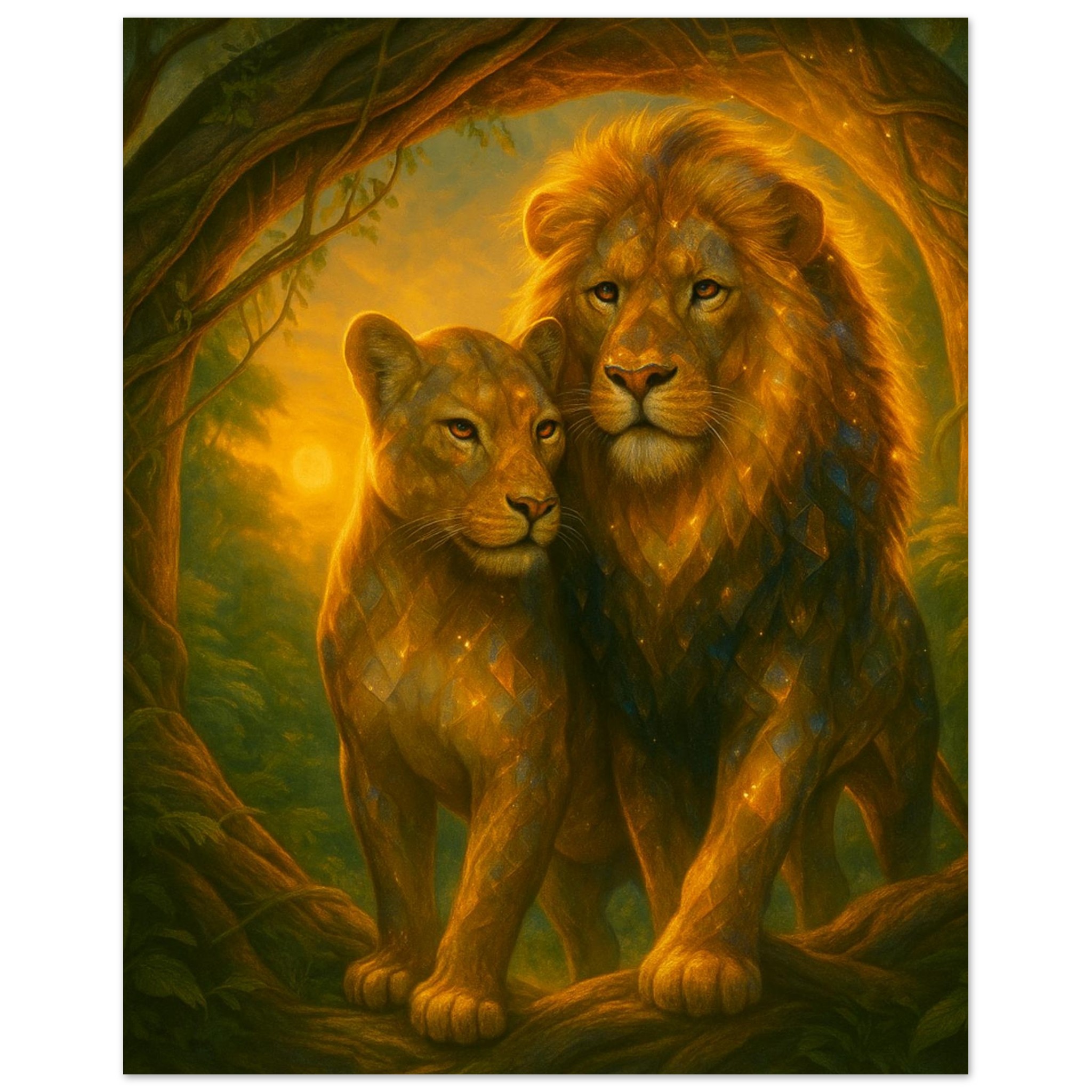 classic semi glossy paper poster, tiger pair 68a4af60-6ce1-47f2-bf3f-5fceb99d10a9