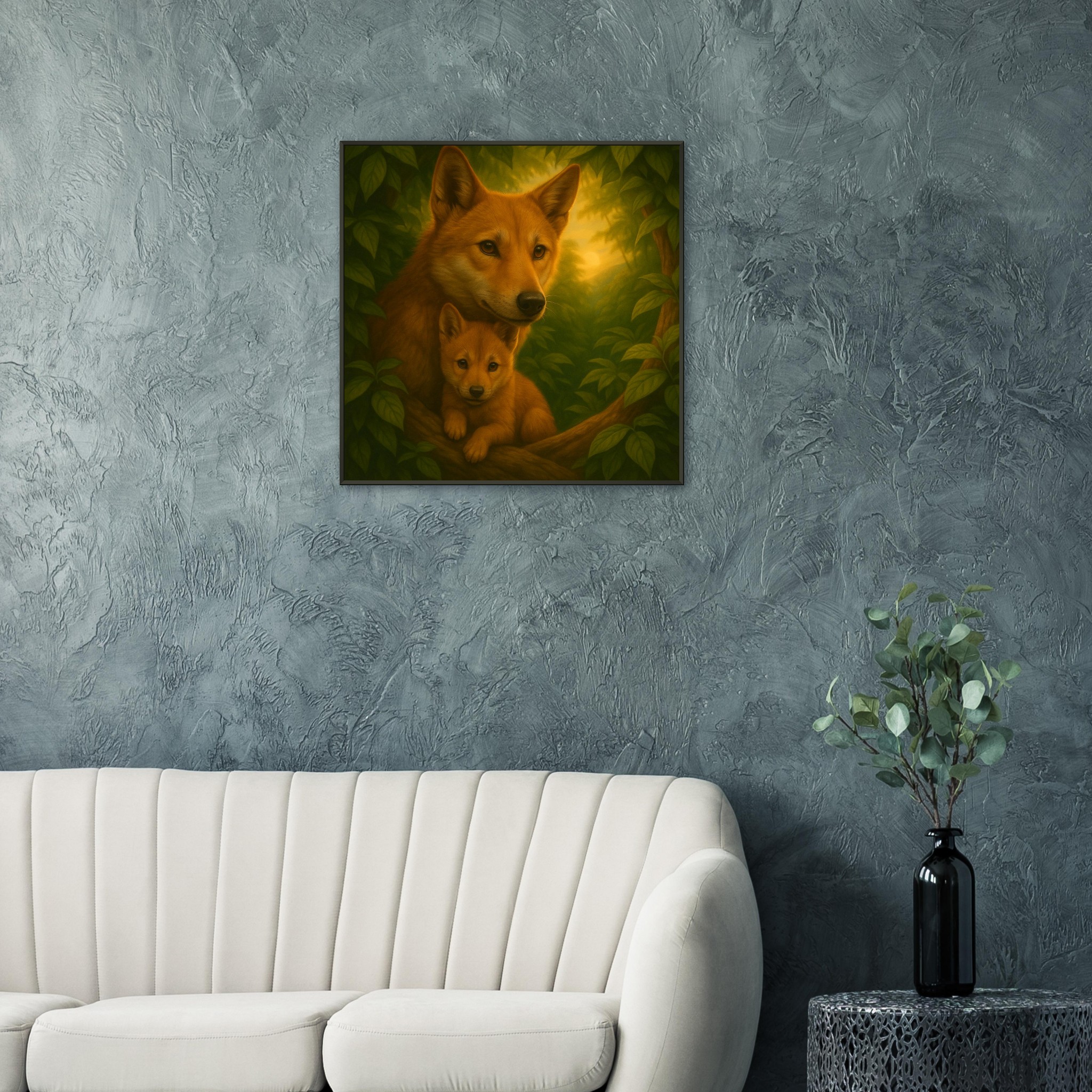 classic semi glossy paper metal framed poster wild canine family 691972fc-8b03-49b7-98cd-8871c417626f
