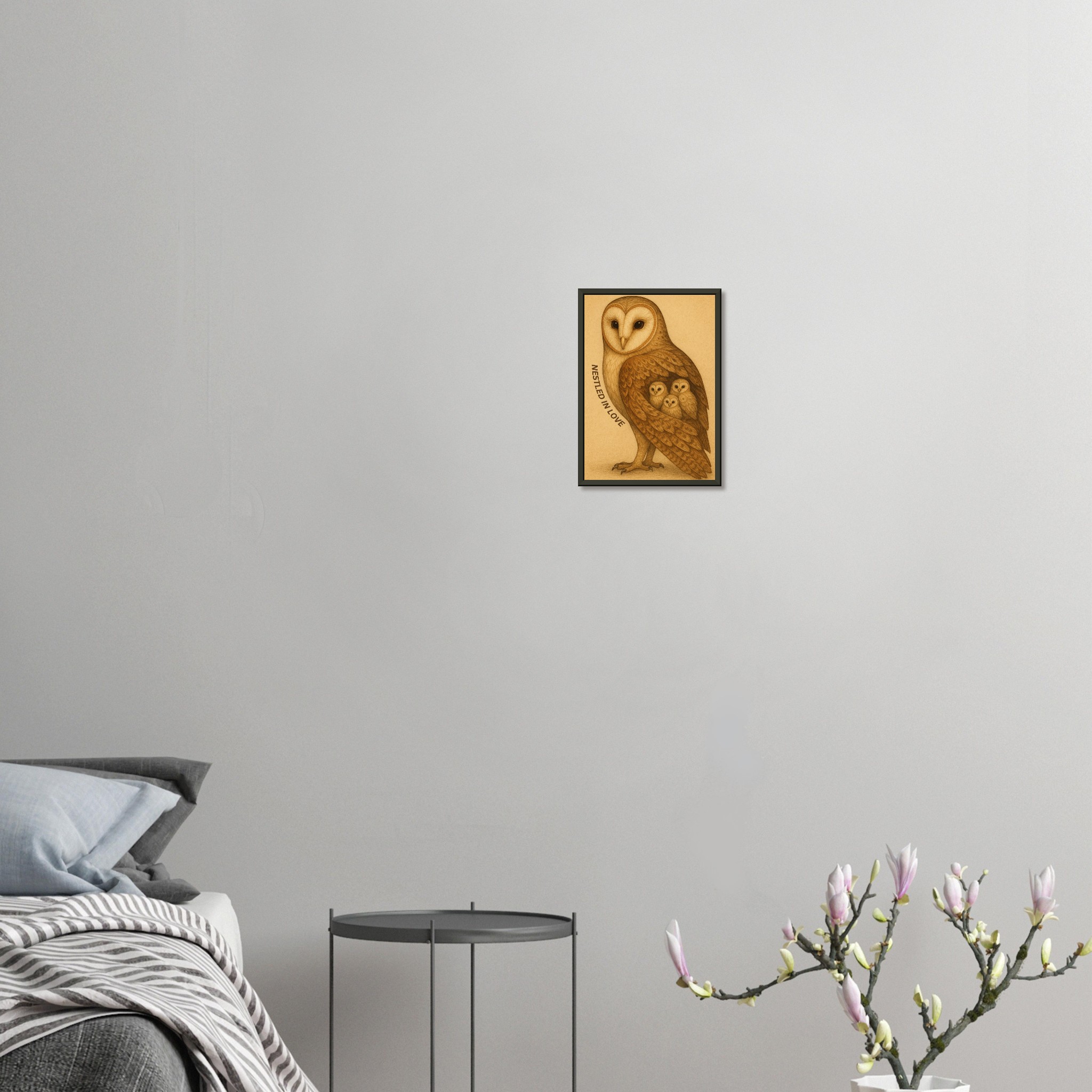 classic semi glossy paper metal framed poster barn owl family 6dab5bde-c06d-42dd-9966-d3774a5ce4bb