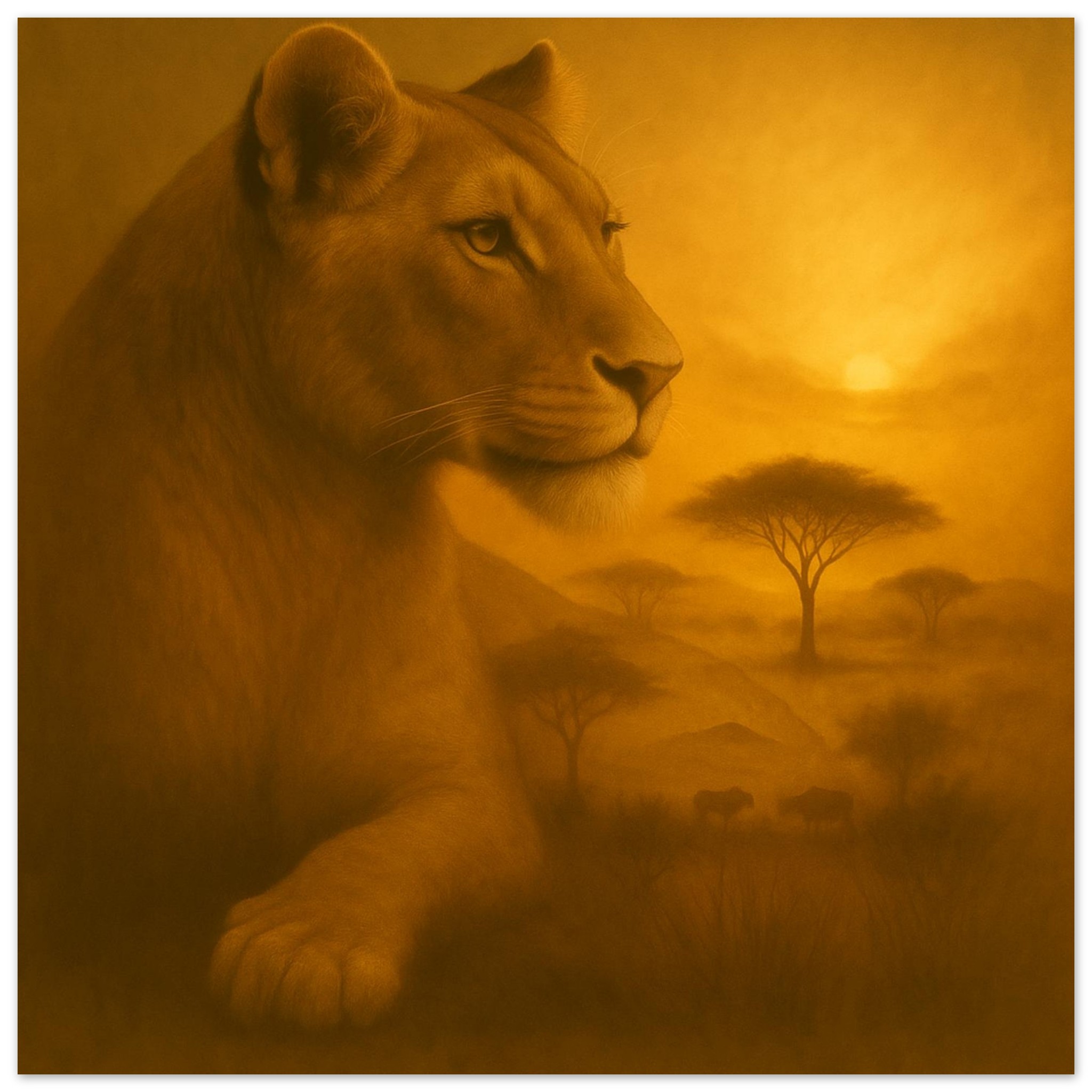 classic semi glossy paper poster, majestic lioness 6e47af56-a834-44ca-8e68-9cfc09bda1e8