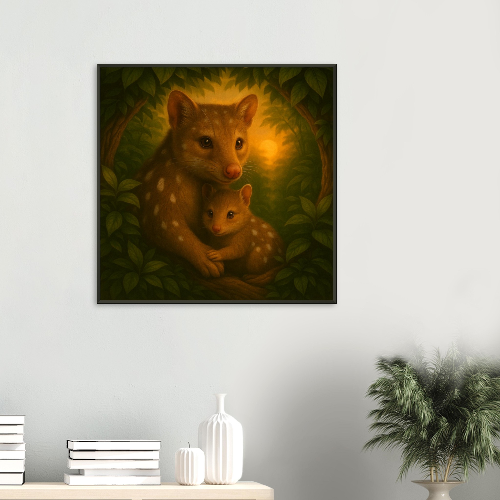 classic semi glossy paper metal framed poster quoll mum and joey 712f586a-fb1d-4b80-84cb-e58159cbdd8c