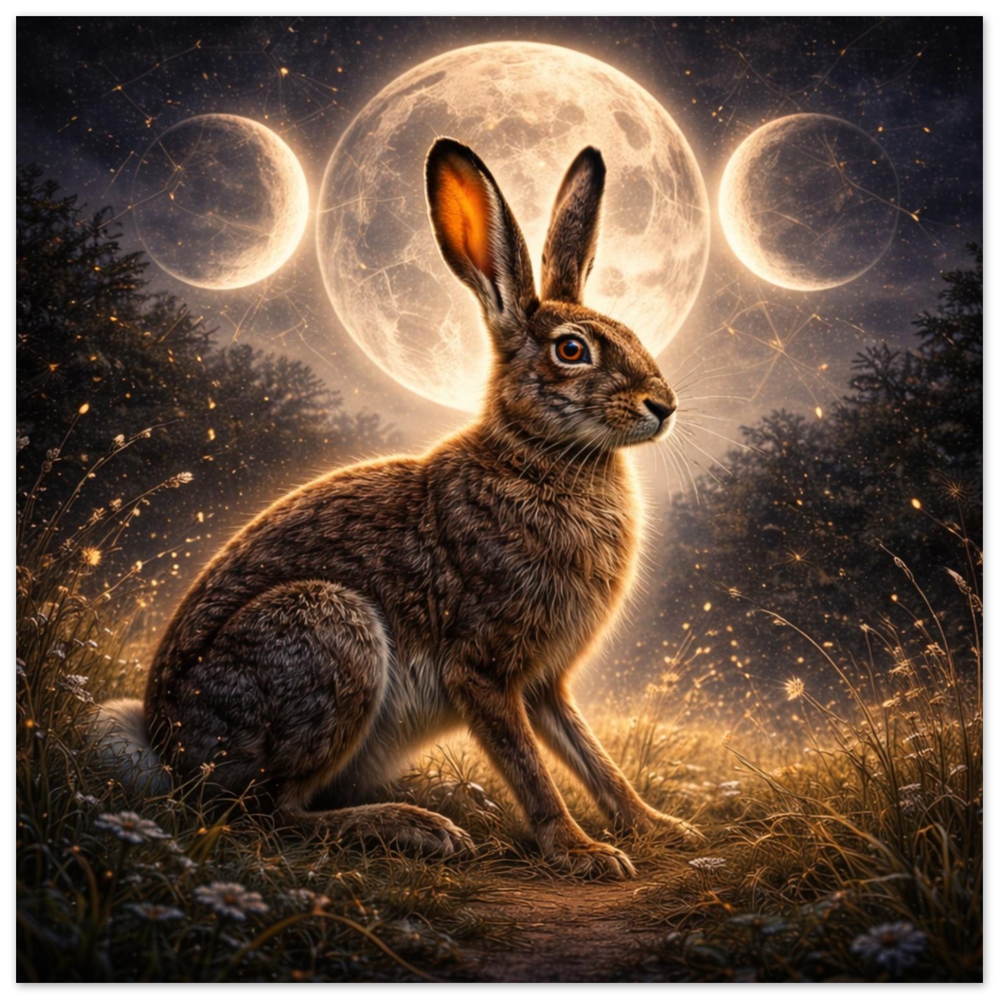 classic semi glossy paper poster moonlit hare 716f7dc0-a890-4cea-9f79-aedd90bbc237