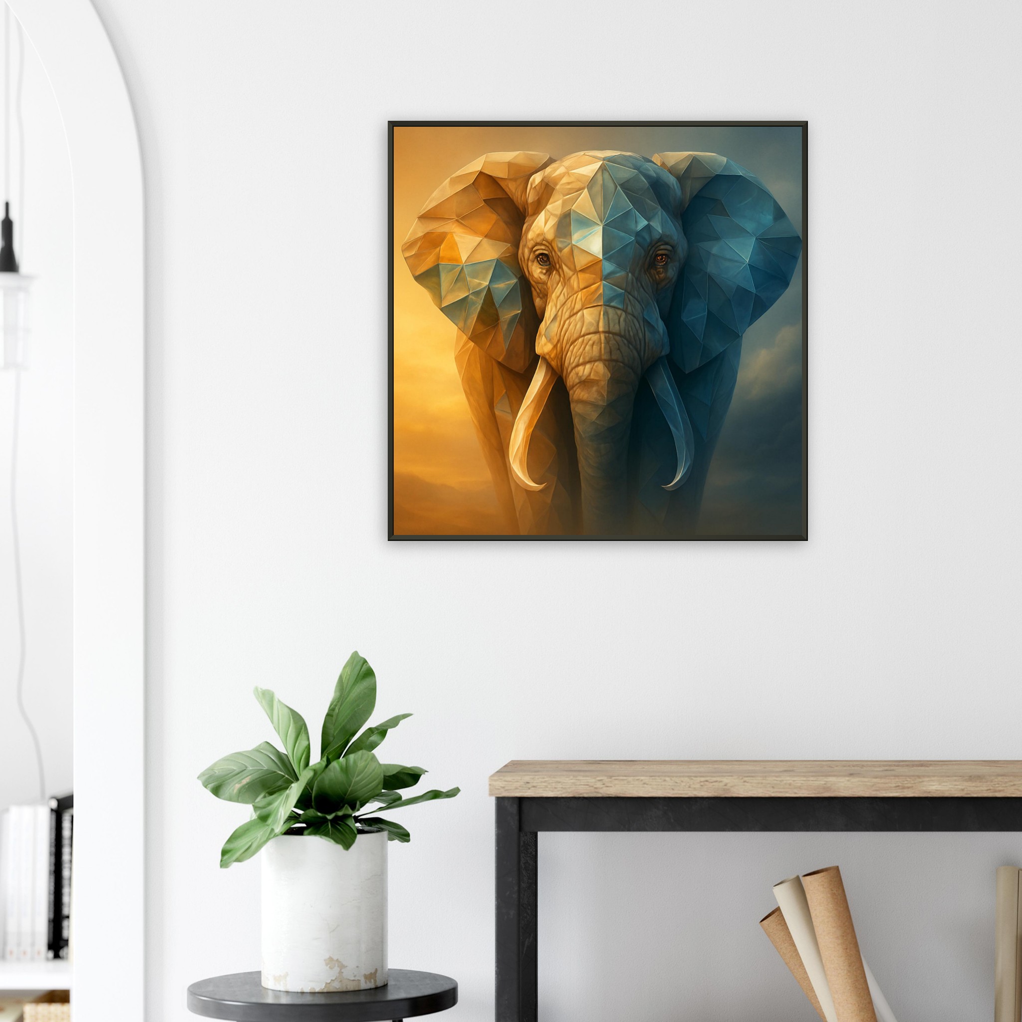 classic semi glossy paper metal framed poster elephant power 71e17ee1-bebe-4f20-8854-d31f2d0fee8a