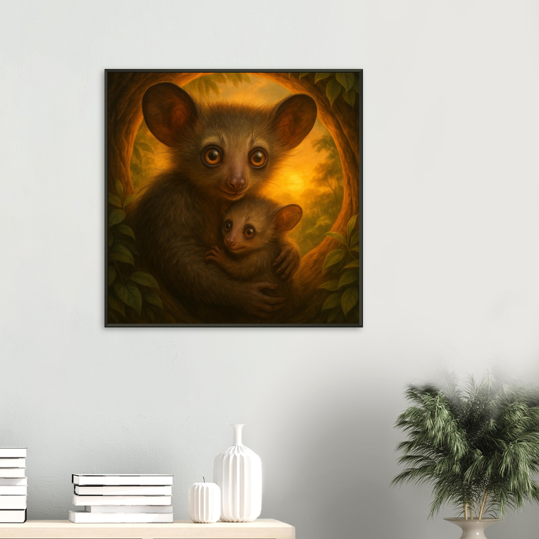 classic semi glossy paper metal framed poster aye aye mother and baby 785b8b81-813e-4fff-b1d8-fd4058383165