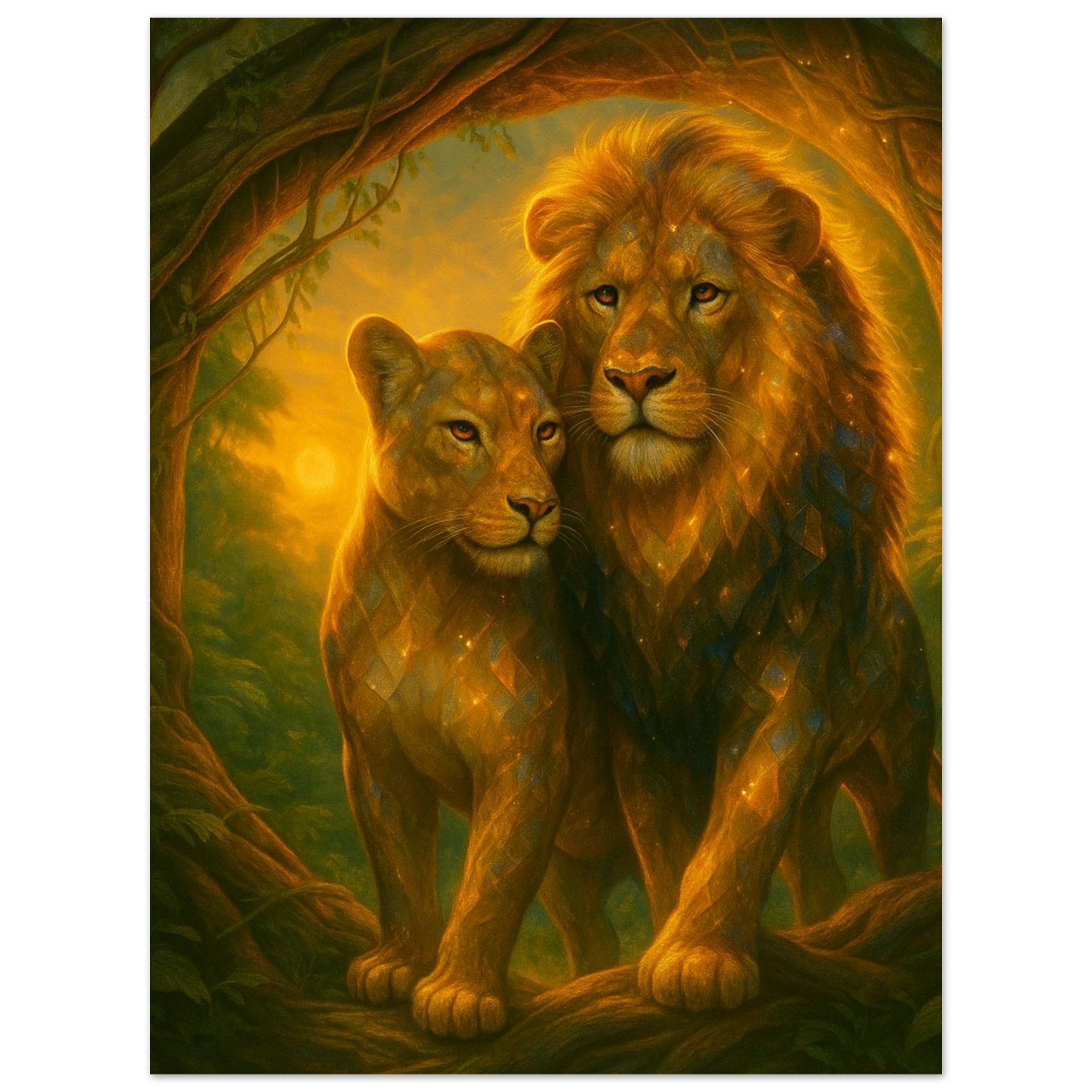 classic semi glossy paper poster, tiger pair 7b6b4d59-0bef-473a-9efd-e5ea2264f2c4