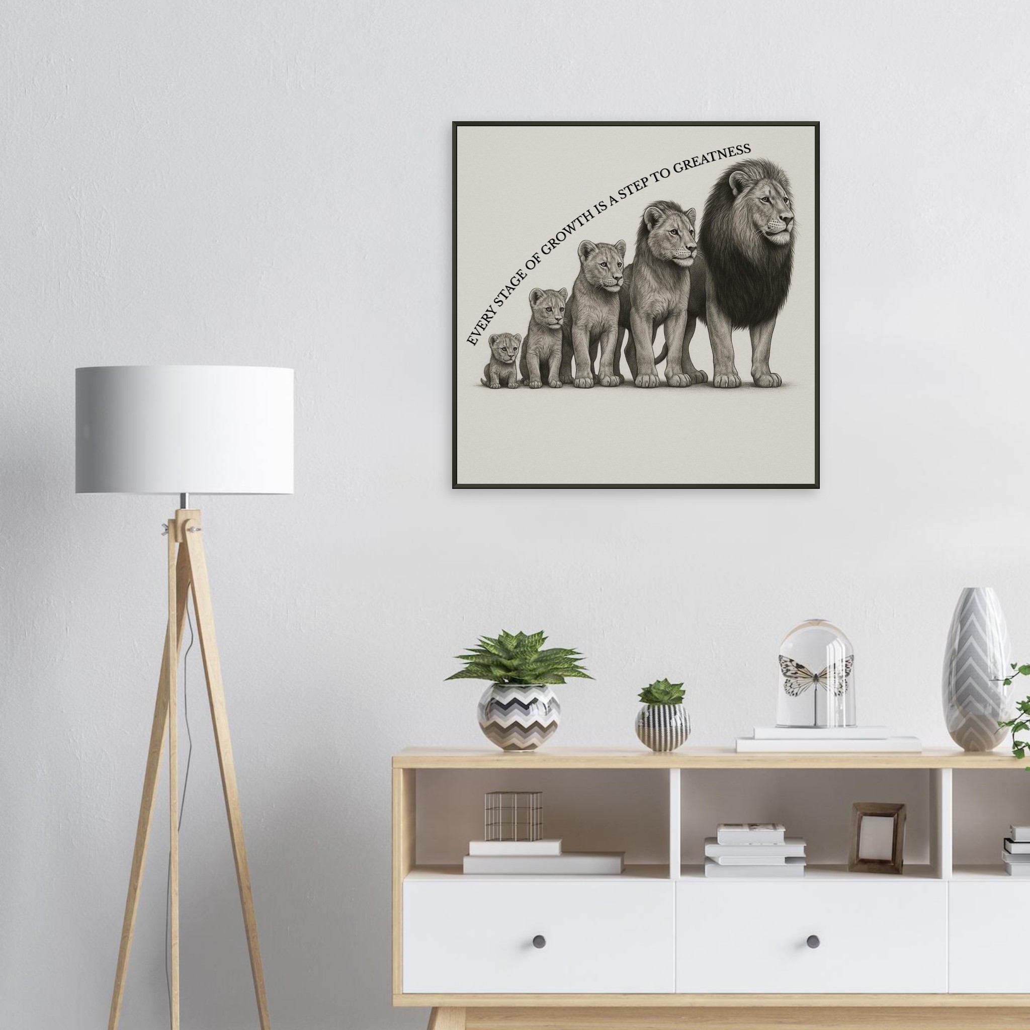 classic semi glossy paper metal framed poster lion growth 7c39e2cc-3937-485e-9ee4-2ce74258b14c