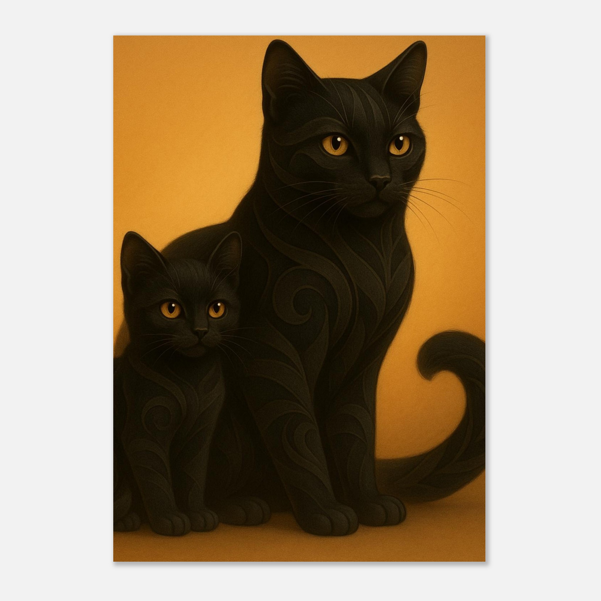 classic semi glossy paper poster black cat and kitten 7e57f454-88f3-4cc0-8405-9b6b7d57412b