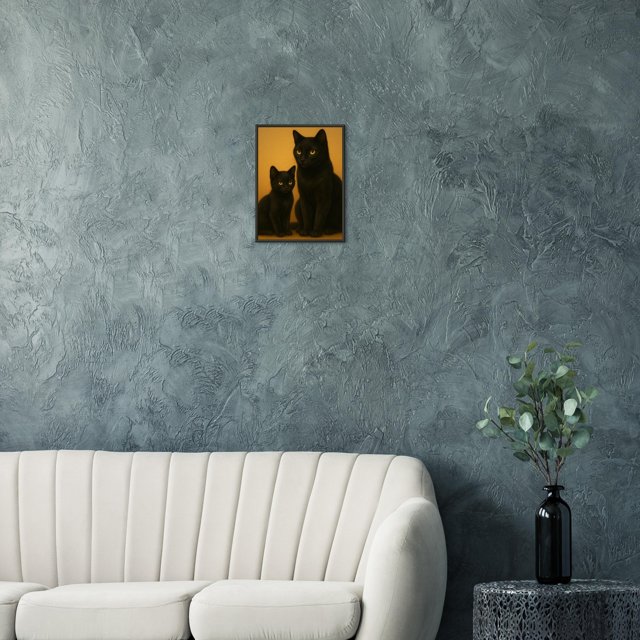 classic semi glossy paper metal framed poster mum and kitten 7e9fedfe-dd39-4c96-97b4-ddf05590a8de