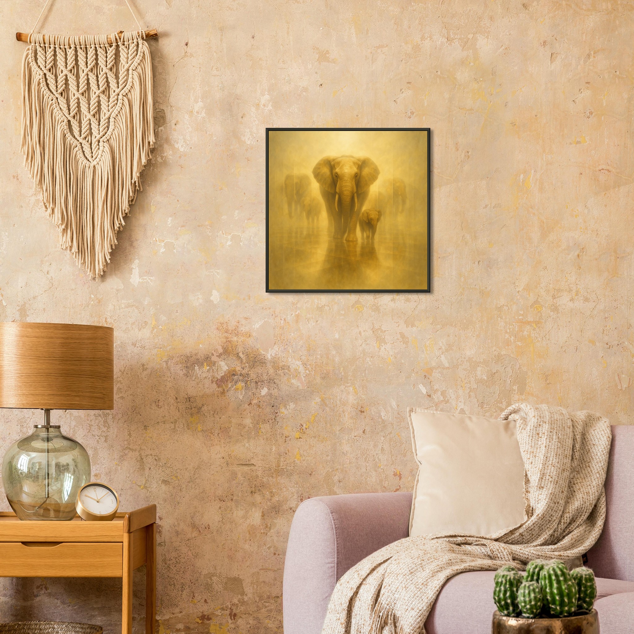 classic semi glossy paper metal framed poster elephant and calf 7ef4319c-f784-4431-be8d-0da40e394cf9