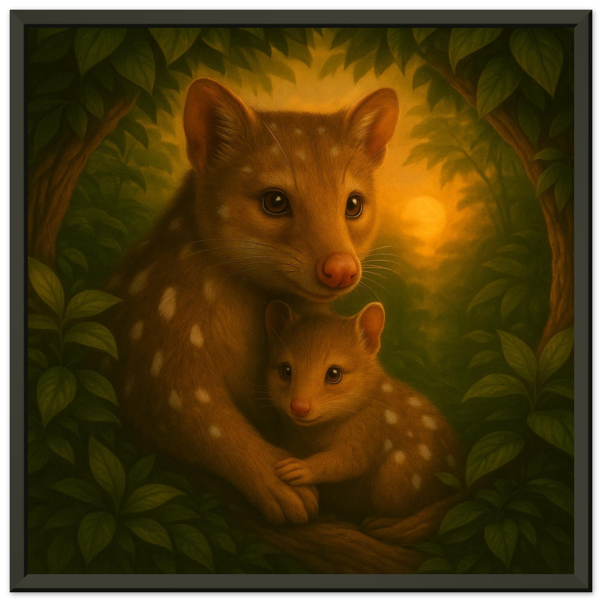 classic semi glossy paper metal framed poster quoll mum and joey 7f51ba18-41fe-4a66-9293-a2ffc9dc3e69