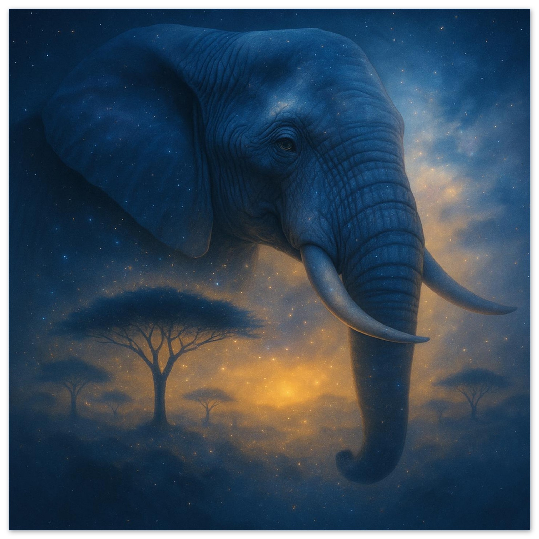 classic semi glossy paper poster, majestic elephant 7f5ae8e2-abd2-4c78-922b-7bc869021e8d