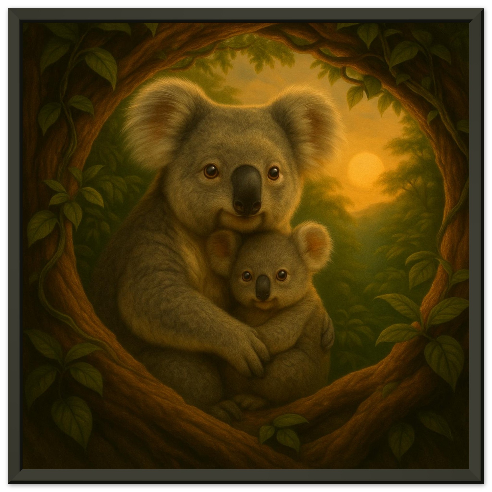 classic semi glossy paper metal framed poster koala mum and joey 7f72f2e7-4ab6-4fb2-a891-40a394f4bf8e