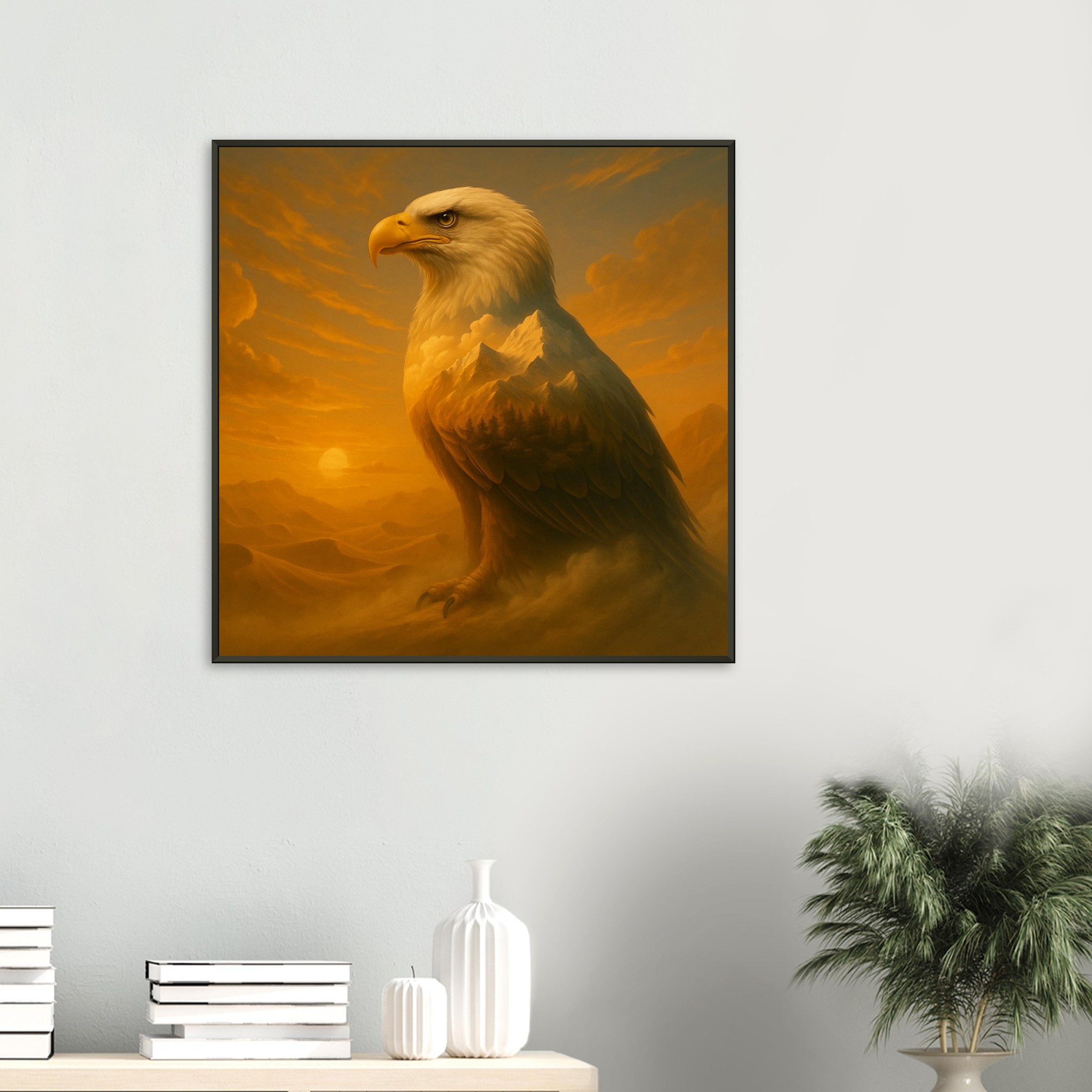 classic semi glossy paper metal framed poster, bald eagle 803a0448-edd8-4c47-8479-e860cf712198