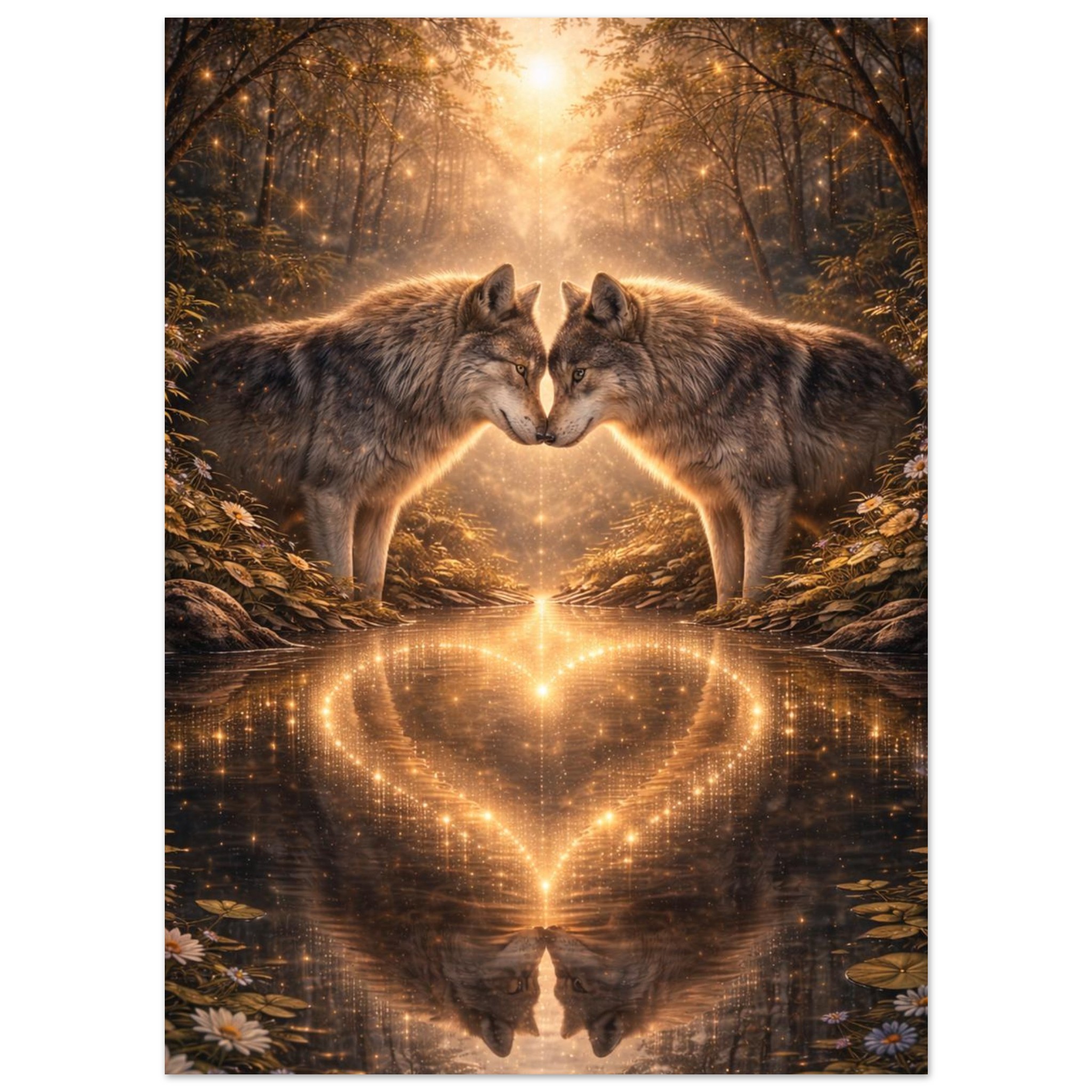 classic semi glossy paper poster, wolf couple 8613c0be-daf3-4331-9151-824332a21155