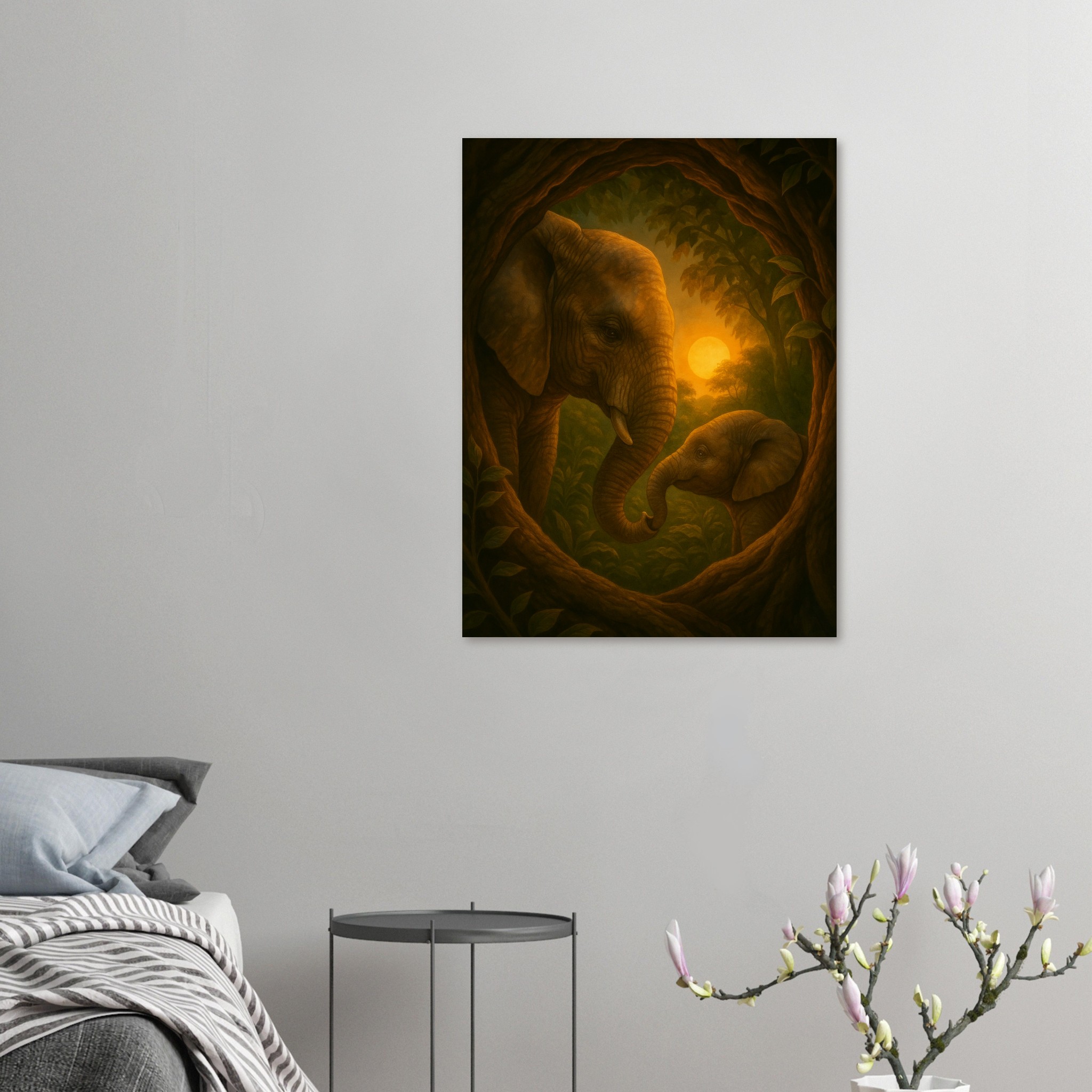 classic semi glossy paper poster elephant and calf 86fbc5f7-ecc7-4ed4-aafe-a828808aa561