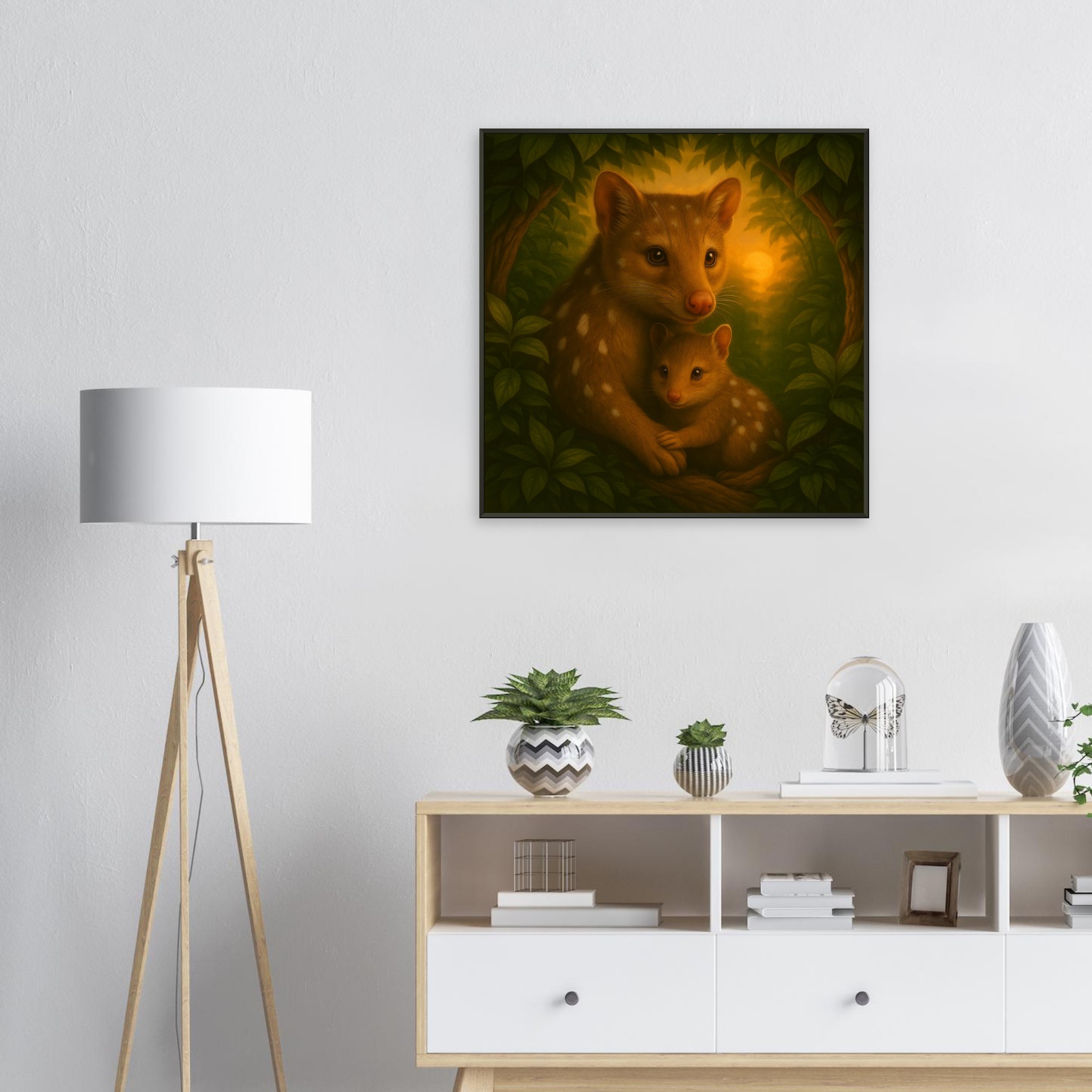 classic semi glossy paper metal framed poster quoll mum and joey 876b542f-2151-4426-9c2c-736f26547602