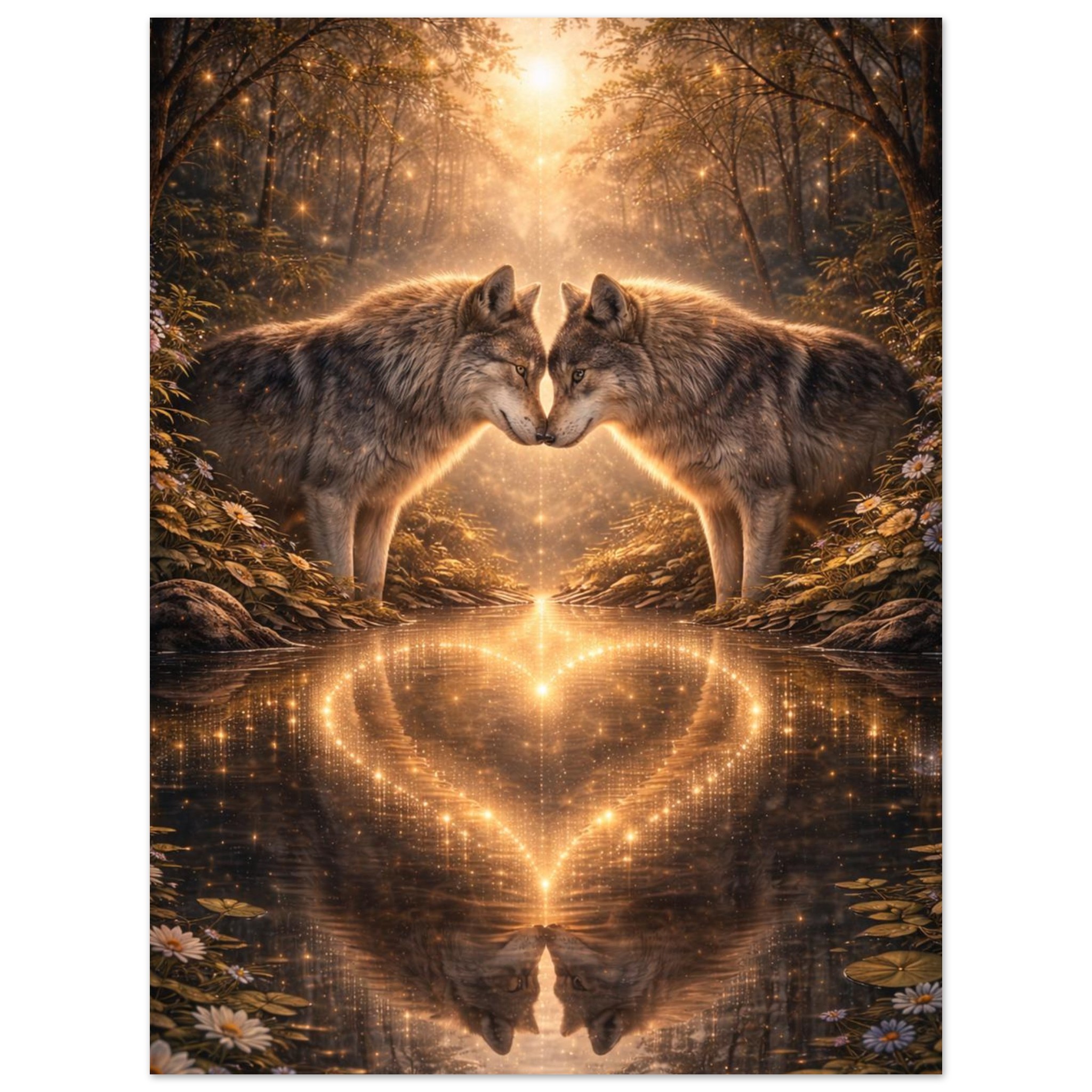 classic semi glossy paper poster, wolf couple 8814b236-4759-49ef-b6ae-dccdd48e82ff