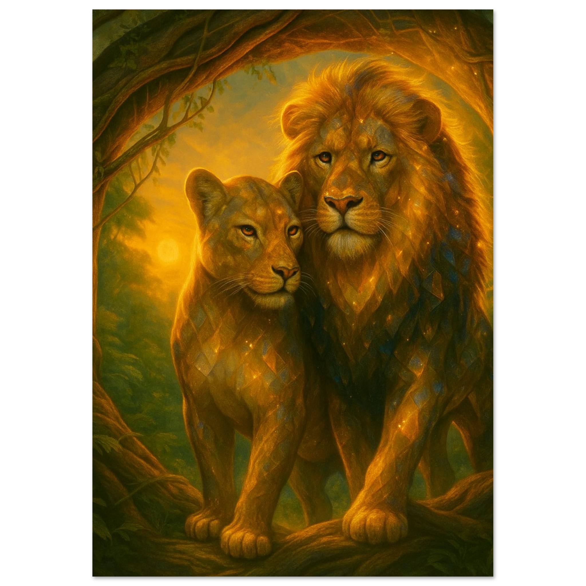 classic semi glossy paper poster, tiger pair 8a18caf6-d87c-4a59-8bca-919f337460d1