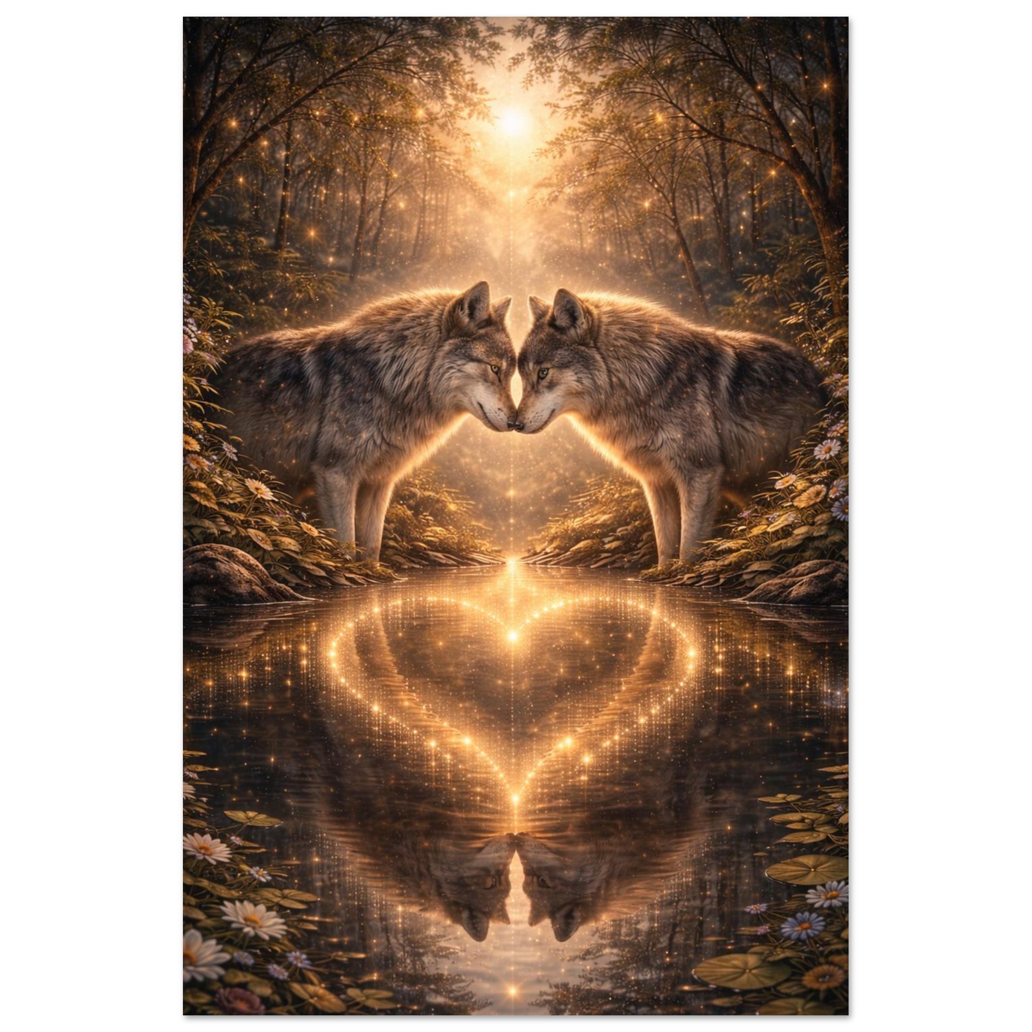 classic semi glossy paper poster, wolf couple 8a1f1126-efa9-4cd2-9e1d-6af09f319e7d