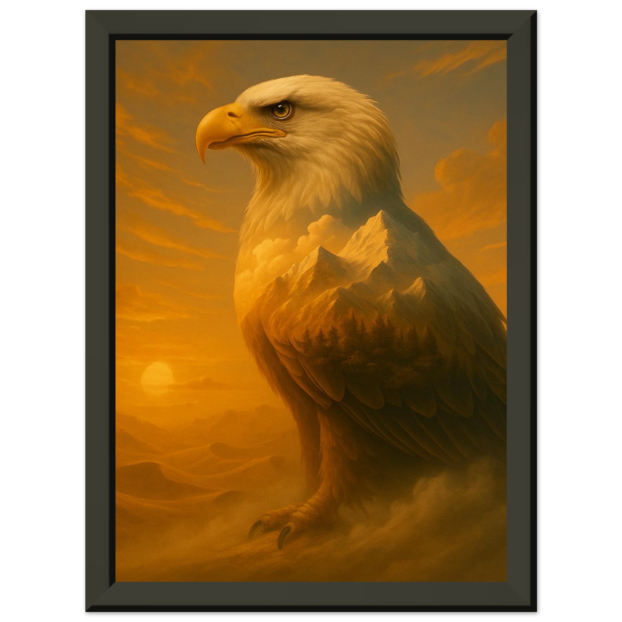 classic semi glossy paper metal framed poster, bald eagle 8b1b5dfe-5797-4418-af94-e4540eb9a4e1