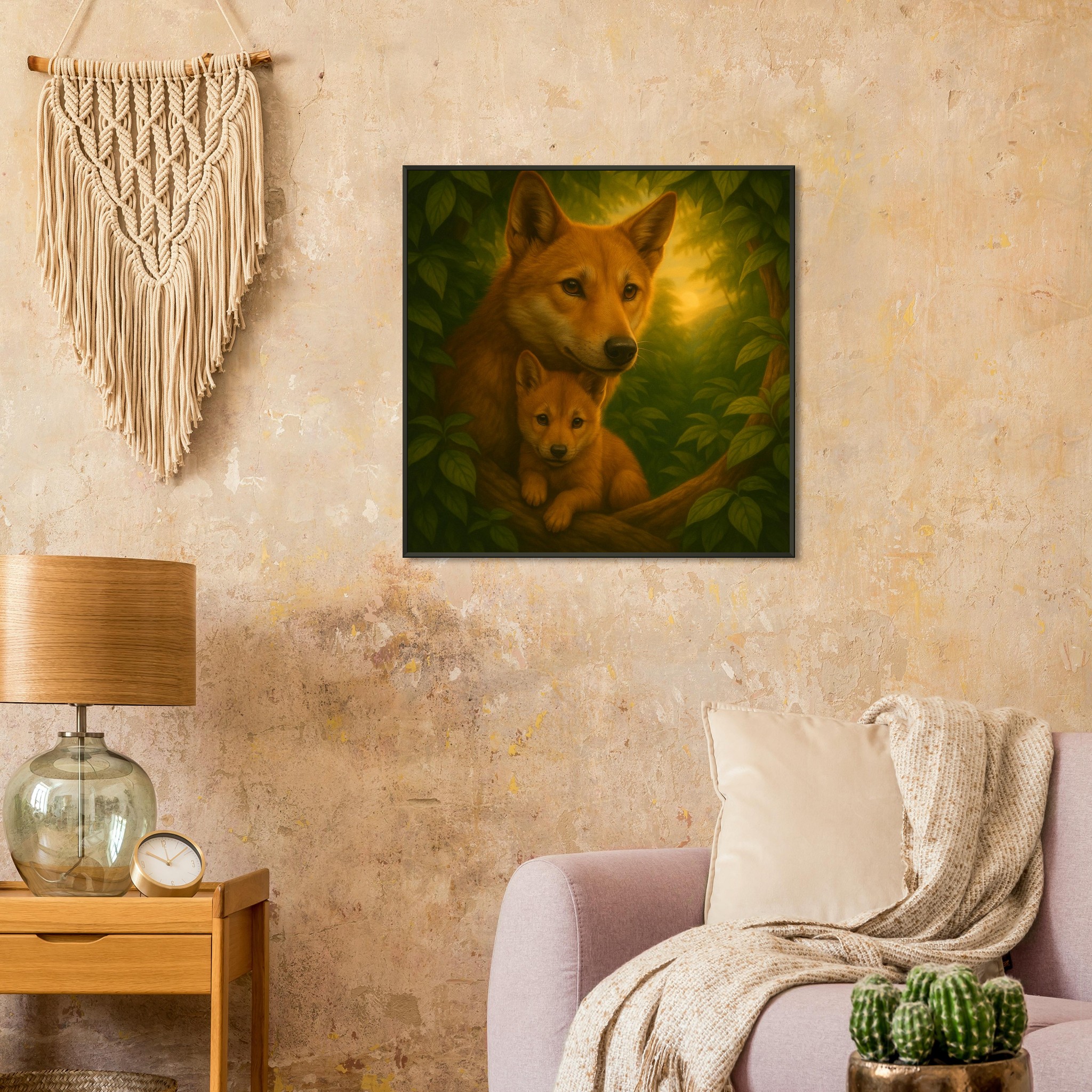 classic semi glossy paper metal framed poster wild canine family 8cf82545-0bc2-4216-a528-38cd66cb17a4
