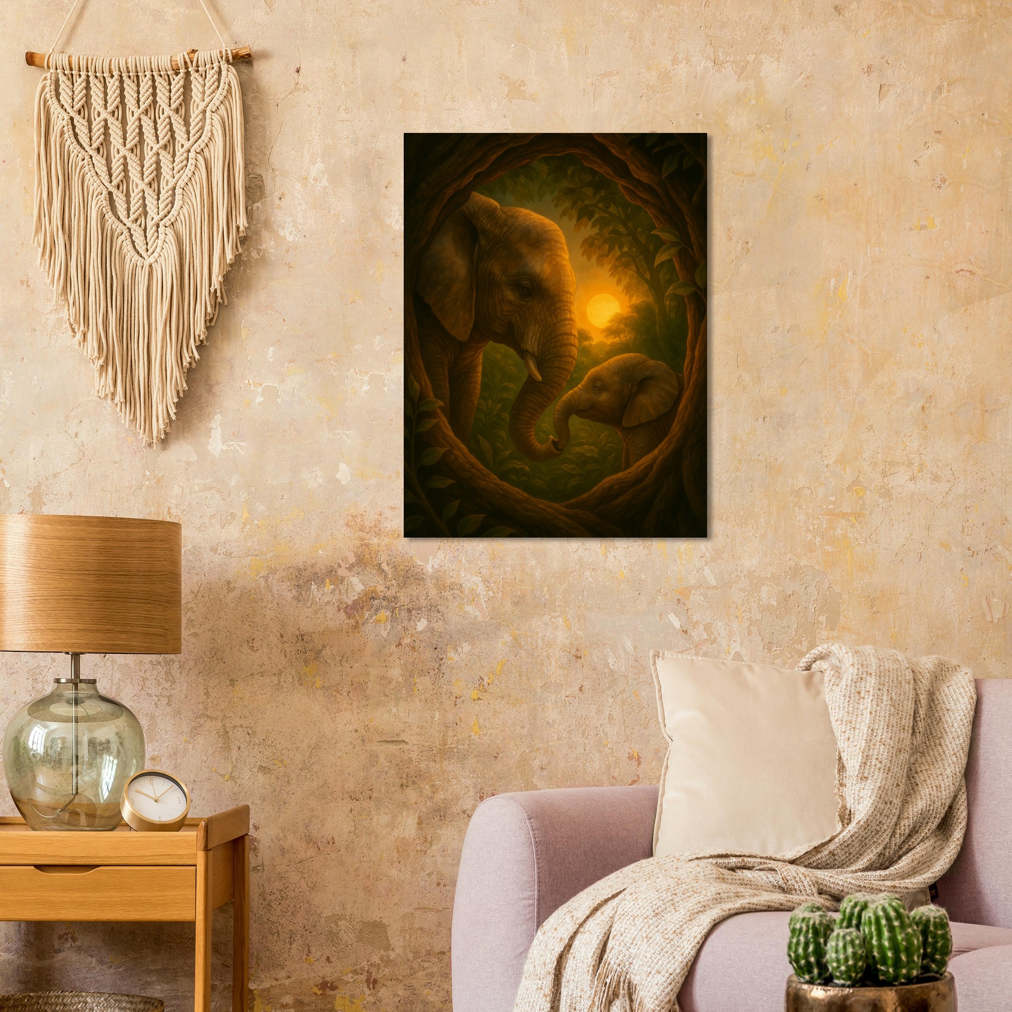 classic semi glossy paper poster elephant and calf 8d7f5fb6-7fb9-4eb3-9e2d-6da1543855a5