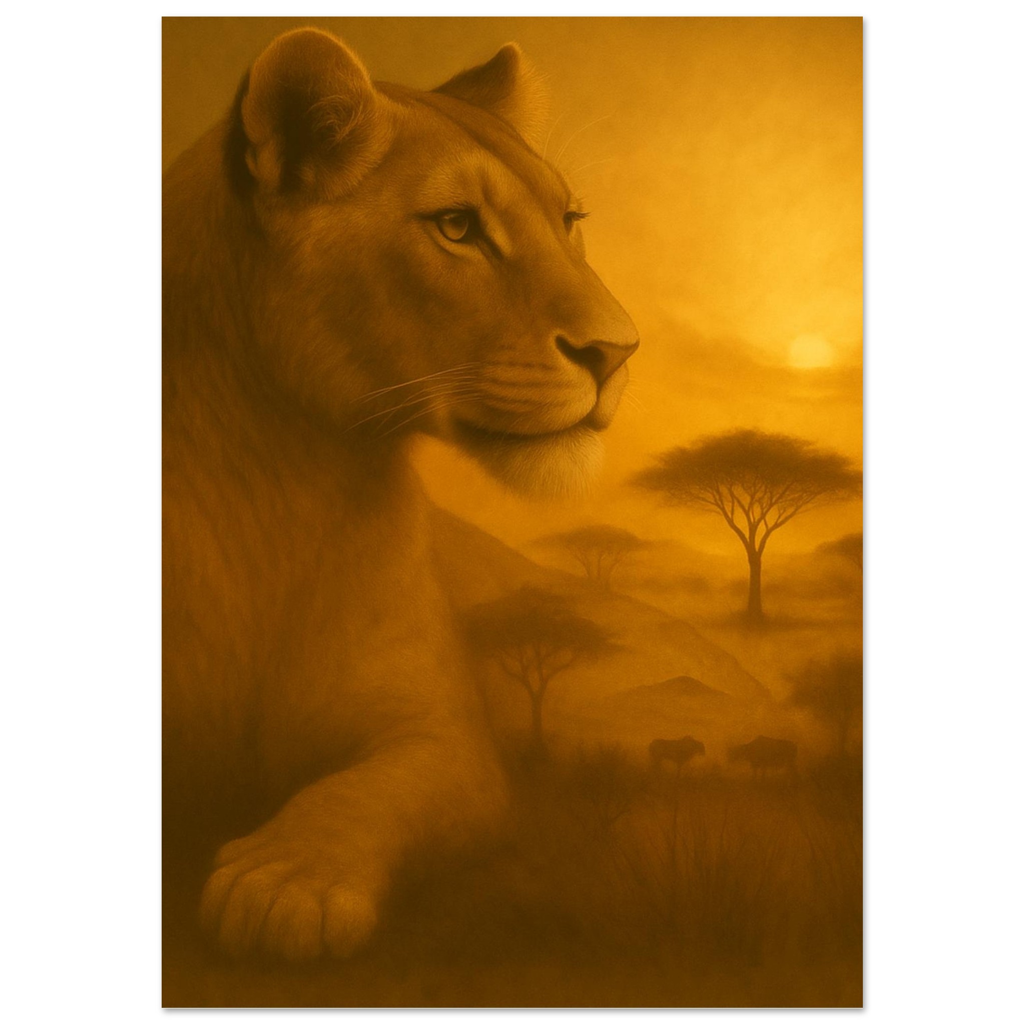 classic semi glossy paper poster, majestic lioness 8eaf0ce3-1782-4157-b371-5725add0c068