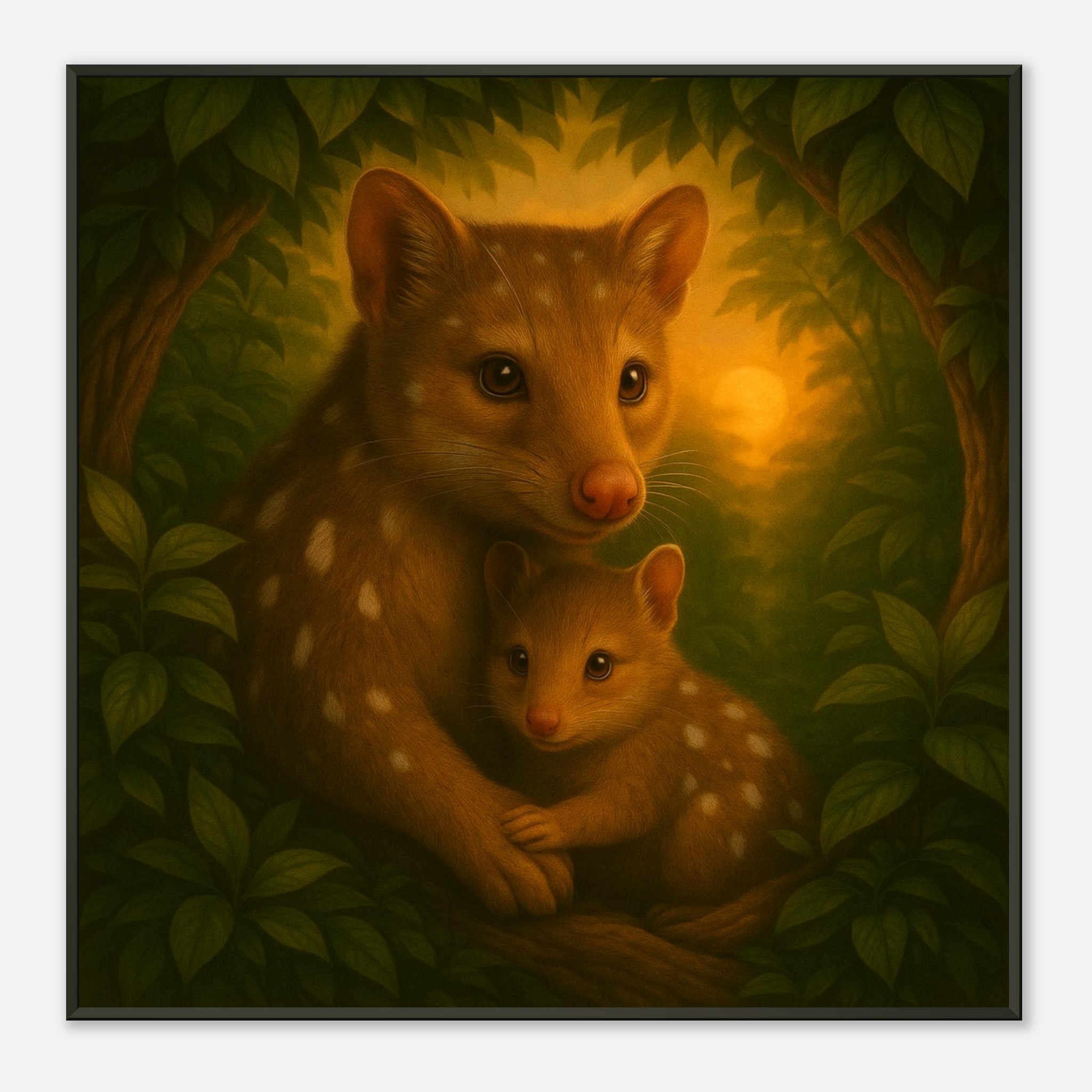 classic semi glossy paper metal framed poster quoll mum and joey 8f192363-cb58-44c0-bdf4-c54c5465b300