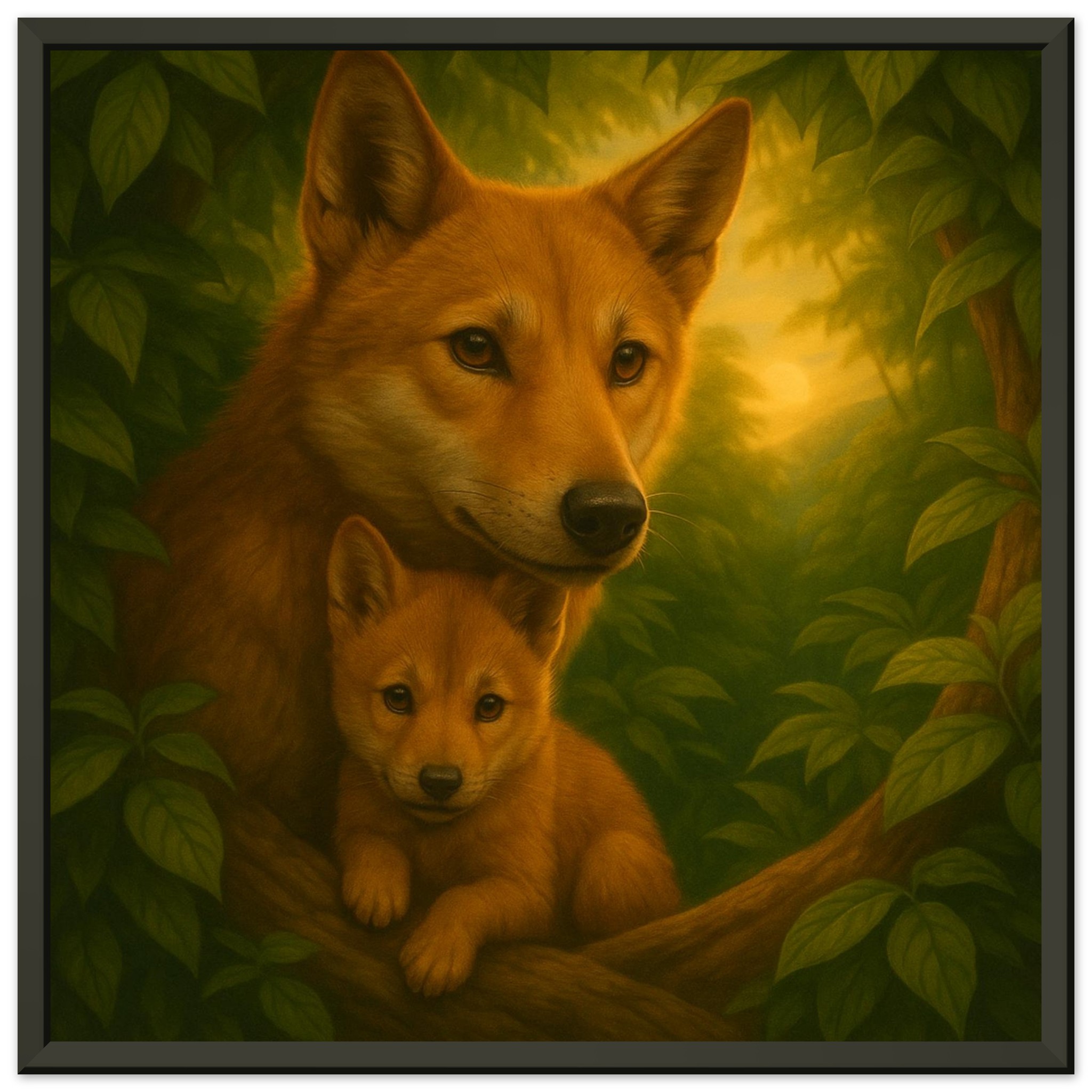 classic semi glossy paper metal framed poster wild canine family 90e1bca2-bd02-4dfc-b83b-7deed8c5dc13