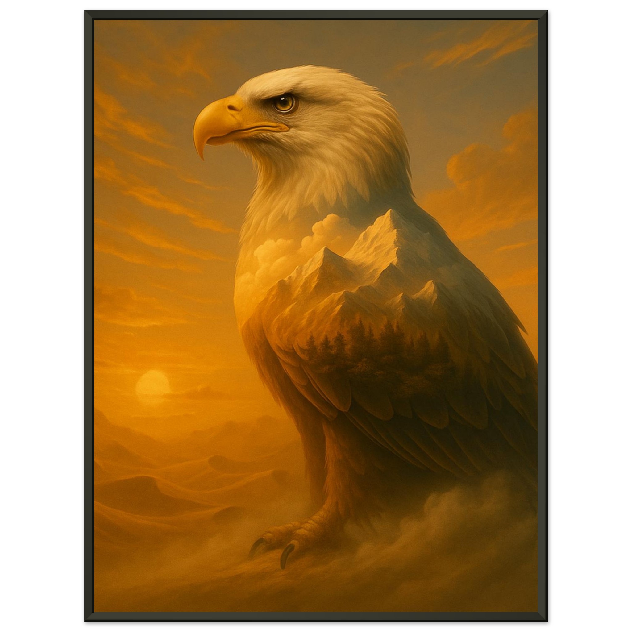 classic semi glossy paper metal framed poster, bald eagle 938d0ca6-baae-4cf9-a799-f9ee08876e07