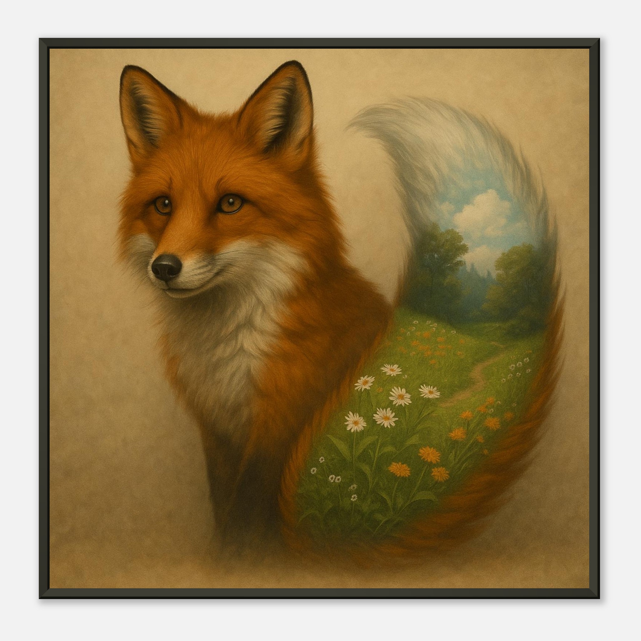 classic semi glossy paper metal framed poster botanical fox 939b2185-3714-497d-82cc-0ee3d78995a3