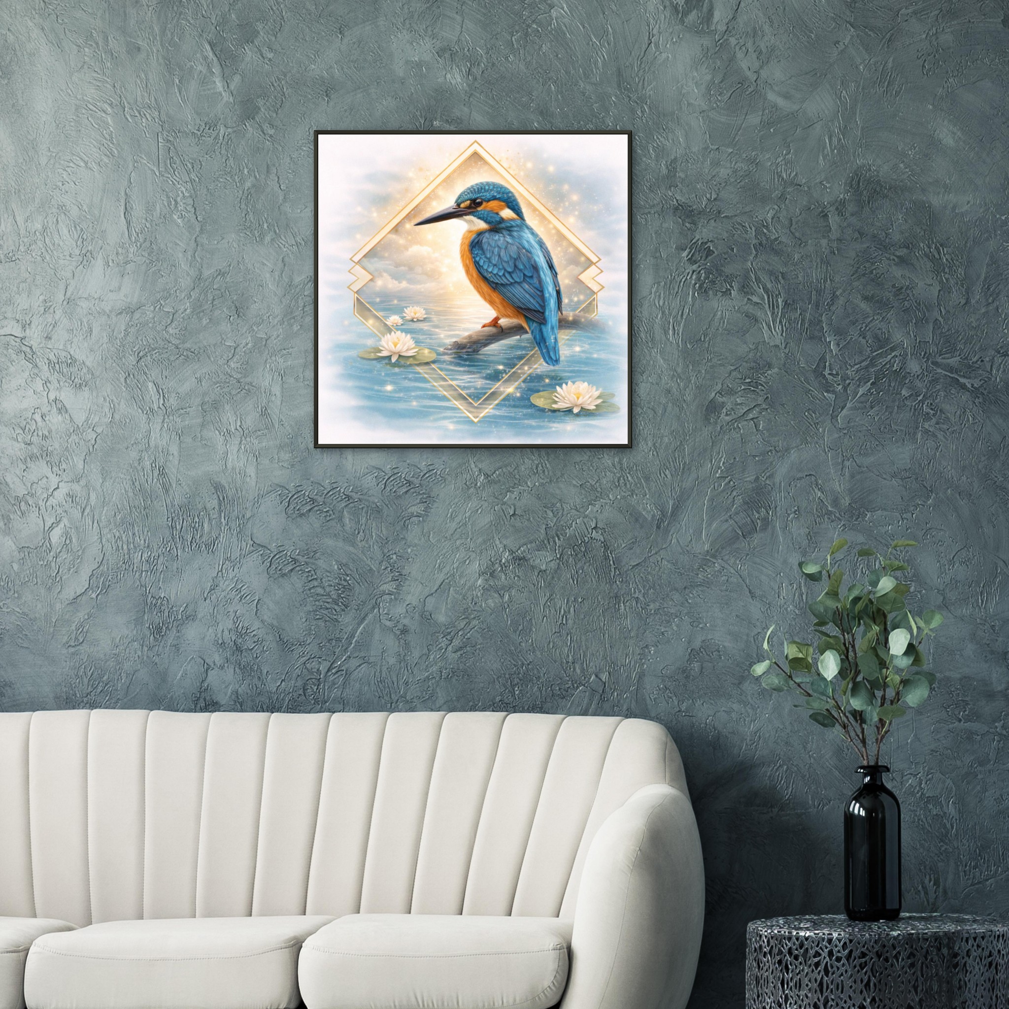 classic semi glossy paper metal framed poster, kingfisher 958e23cd-c0e8-42d9-97a9-14ae99c2324b
