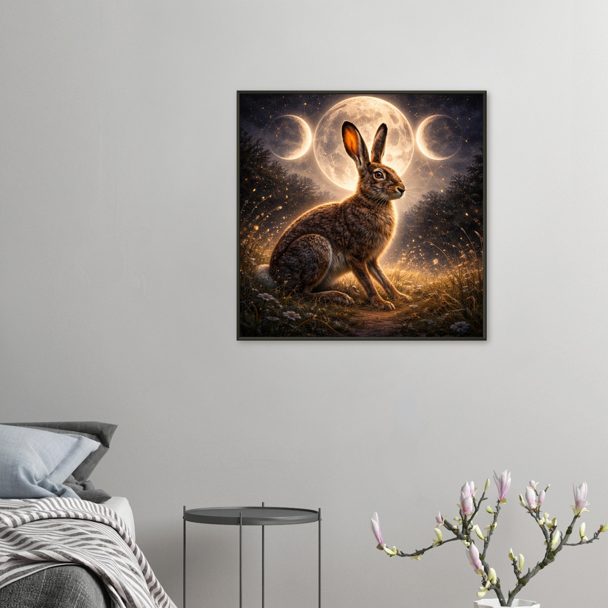 classic semi glossy paper metal framed poster moonlit hare 974378eb-ca5a-4480-8e32-eb7c9e065545