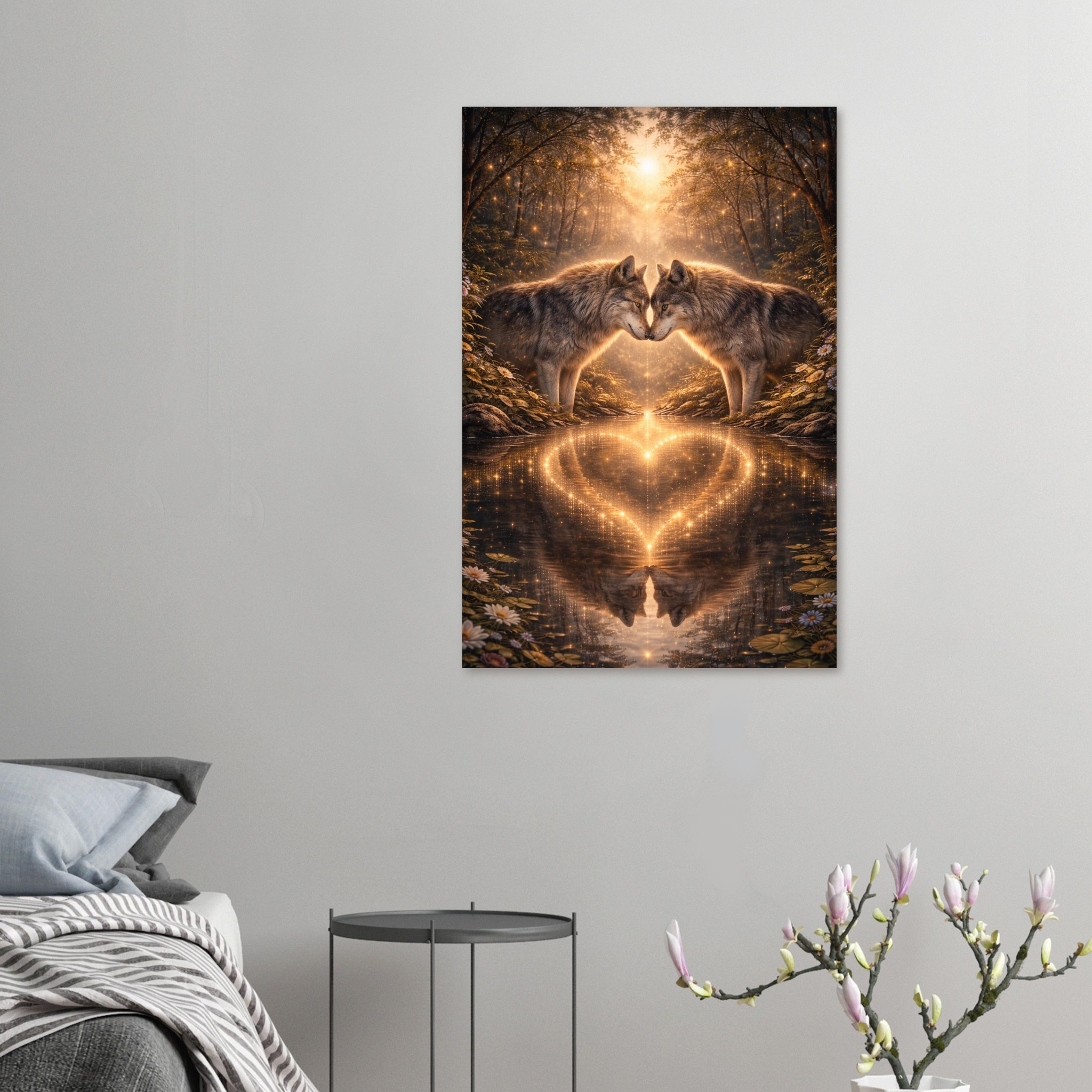 classic semi glossy paper poster, wolf couple 980f4fec-2ee0-4c02-983b-0279d732763f