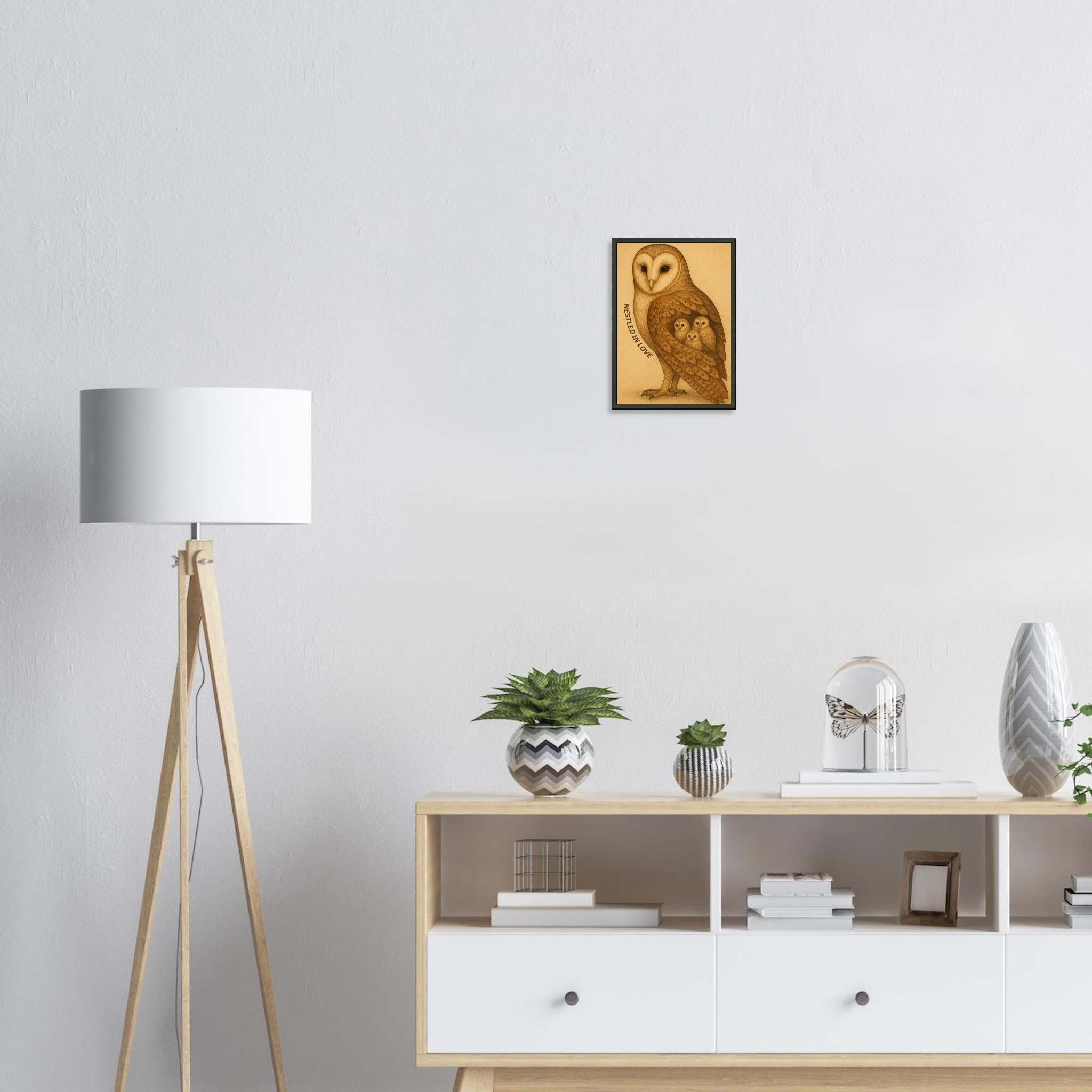 classic semi glossy paper metal framed poster barn owl family 9a2e543d-ea59-459a-85ae-9b8e0474fa6b